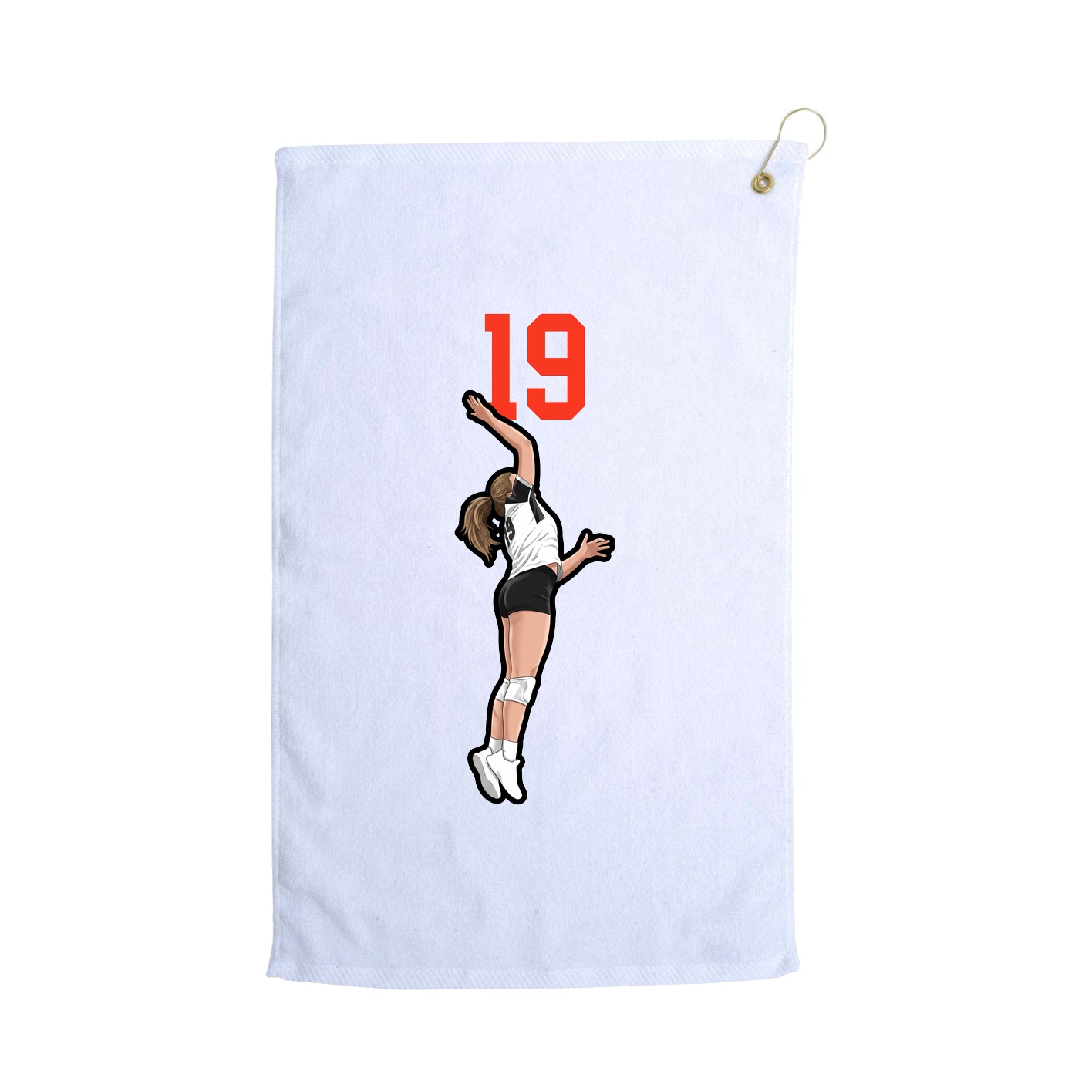 Golf Towel — Number Top in White