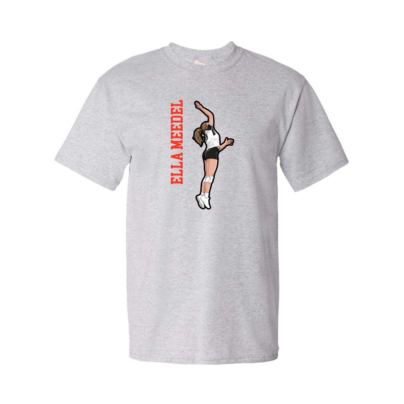 Tee — Name Vertical in Grey