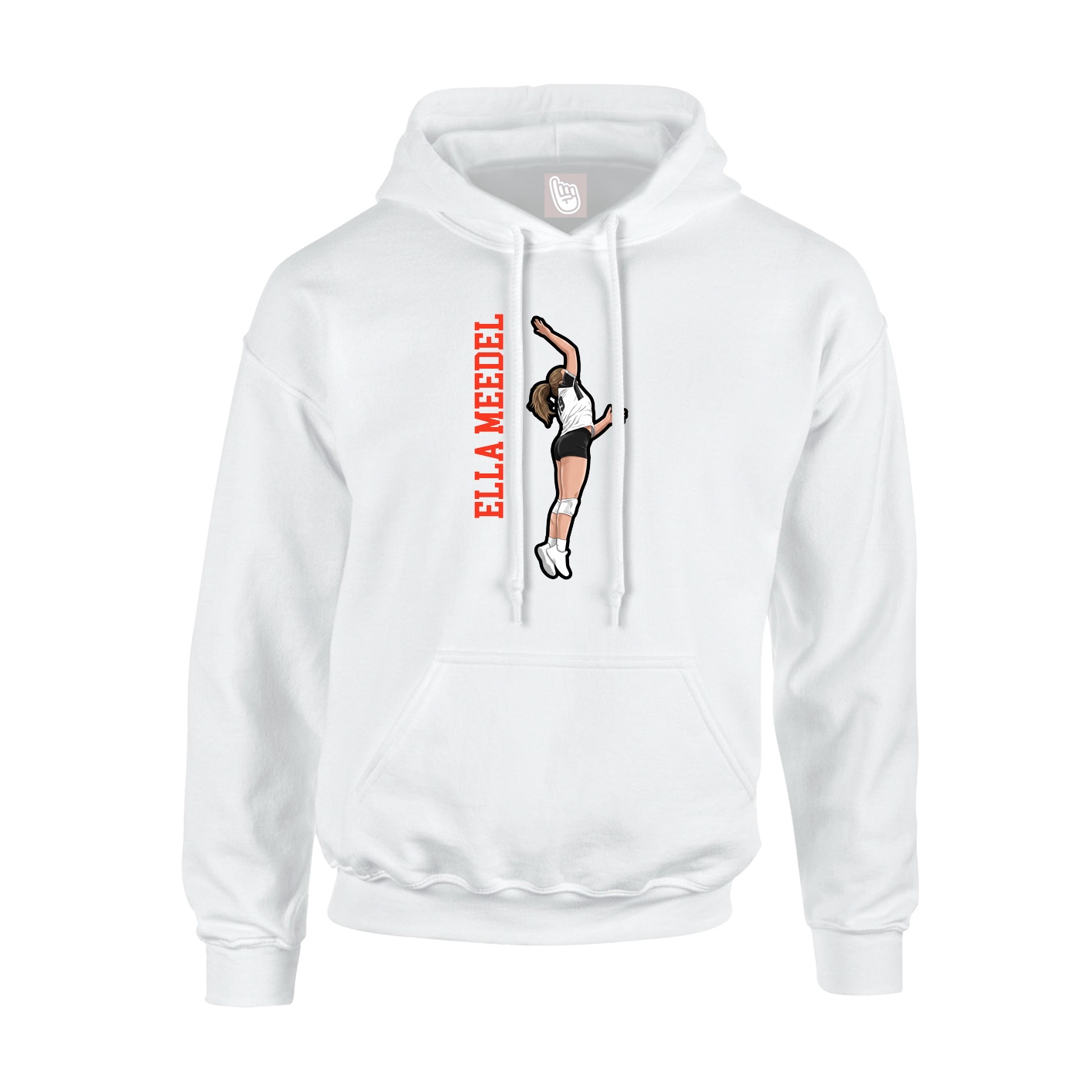 Youth Hoodie — Name Vertical in White