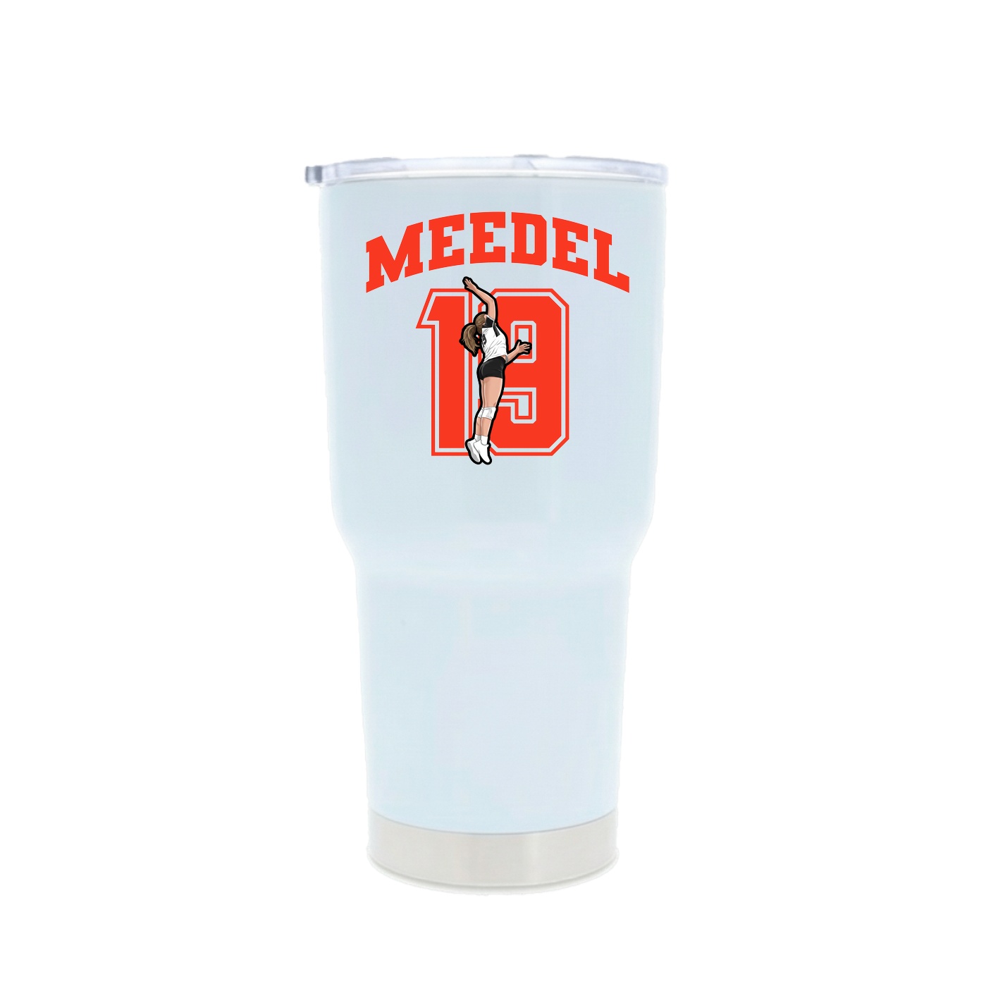 30oz Stainless Steel Tumbler — Number in White