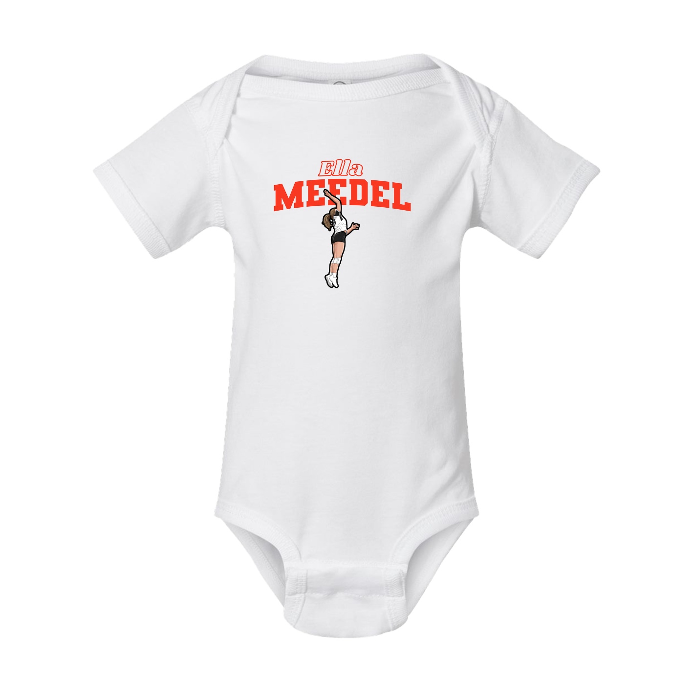 Baby Onesie — Name Arch in White