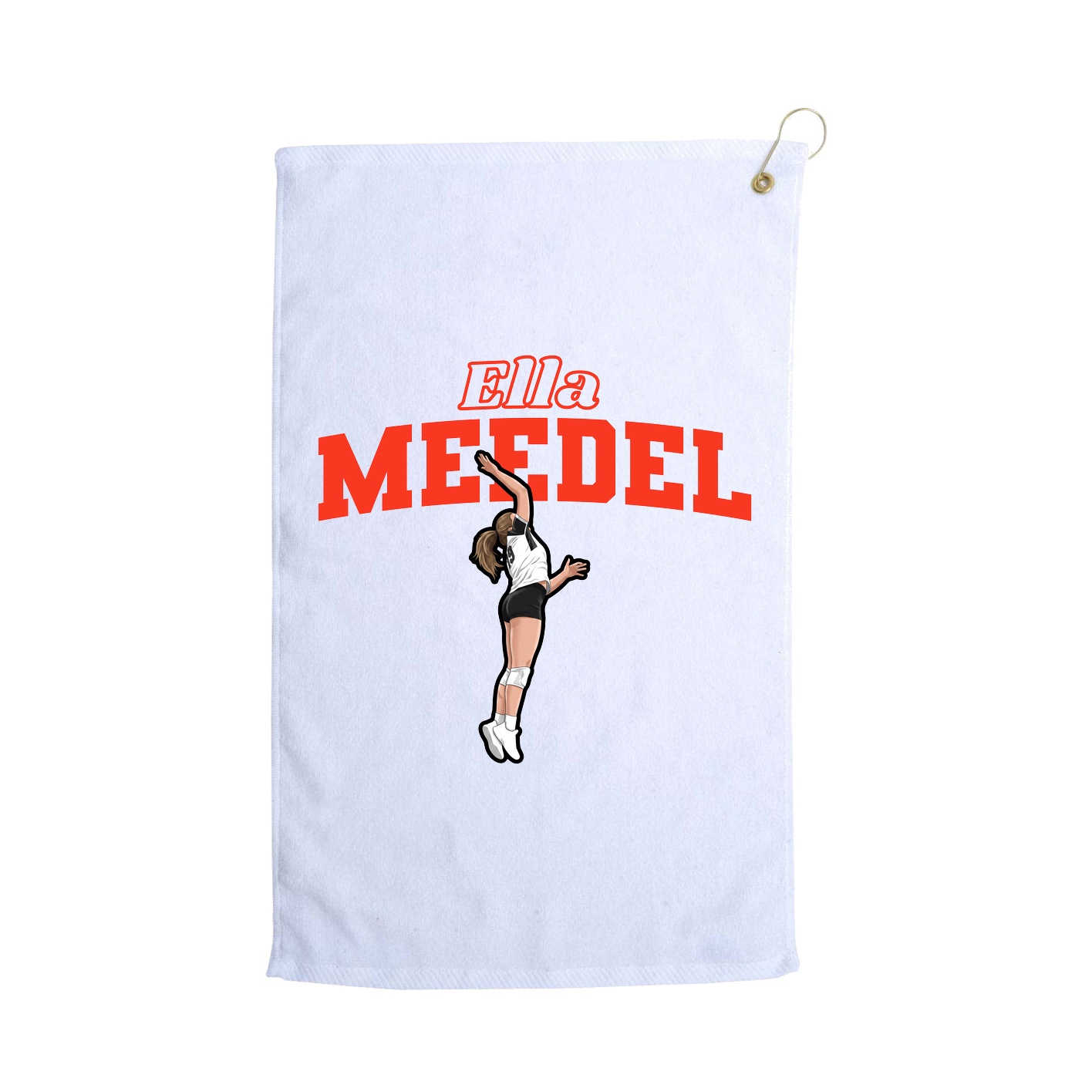 Golf Towel — Name Arch in White