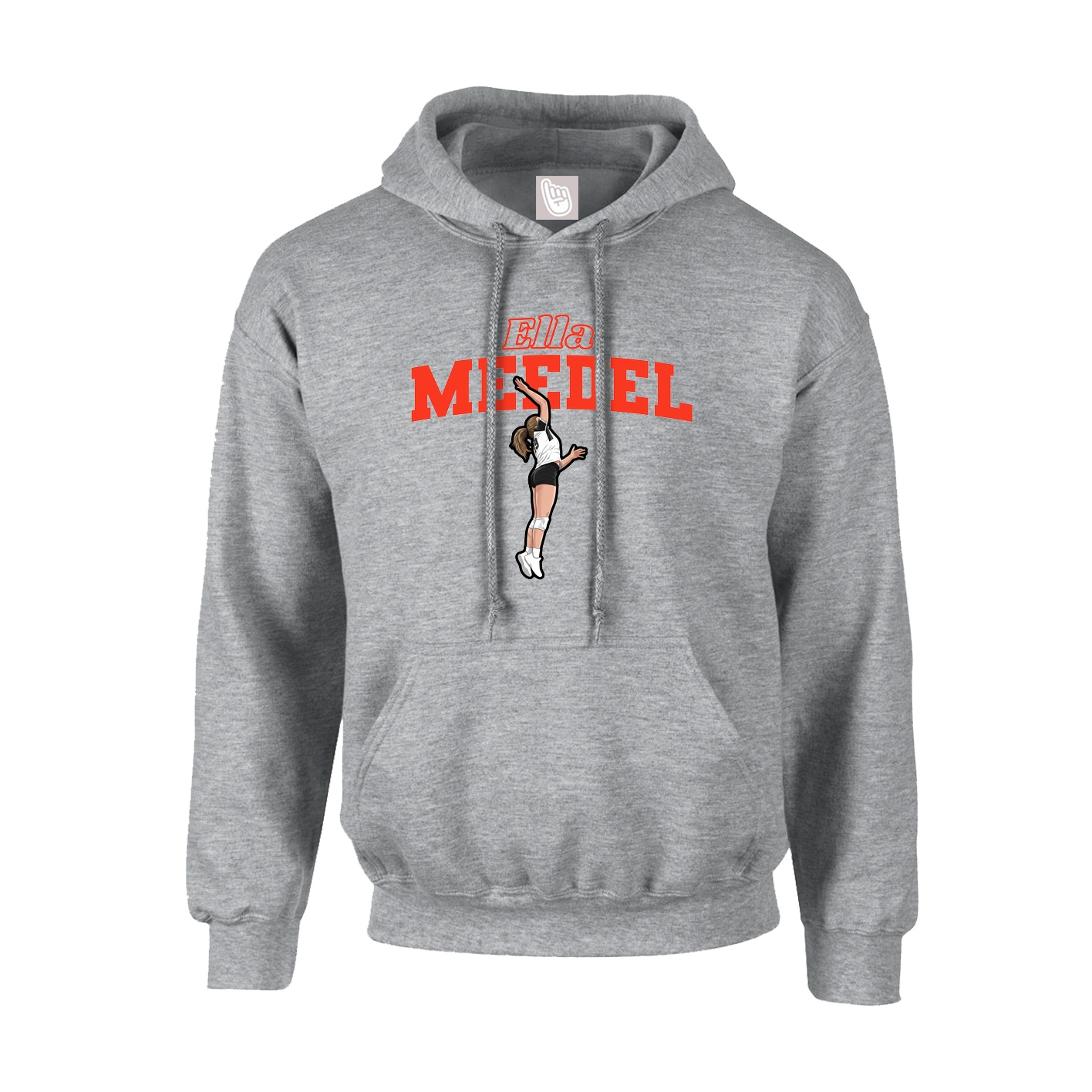 Youth Hoodie — Name Arch in Grey