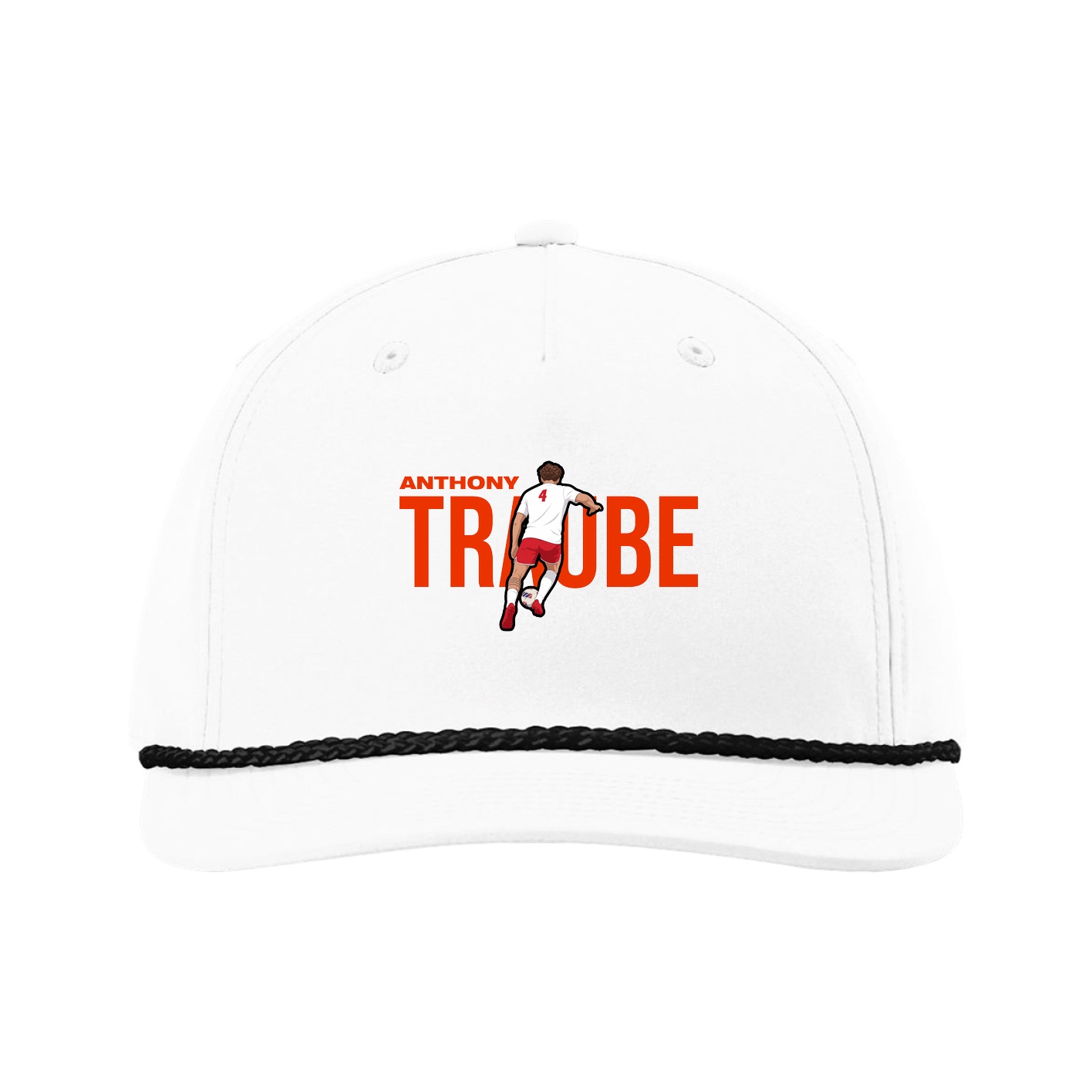 Five-Panel Classic Rope Cap — Player Name in White
