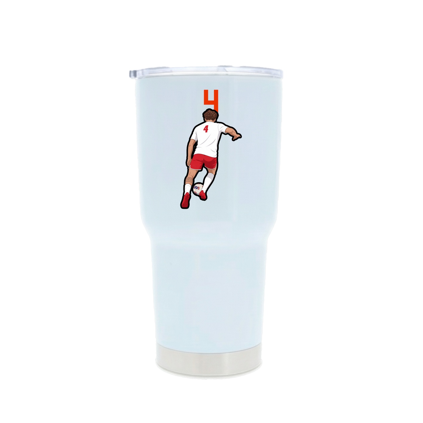 30oz Stainless Steel Tumbler — Number Top in White