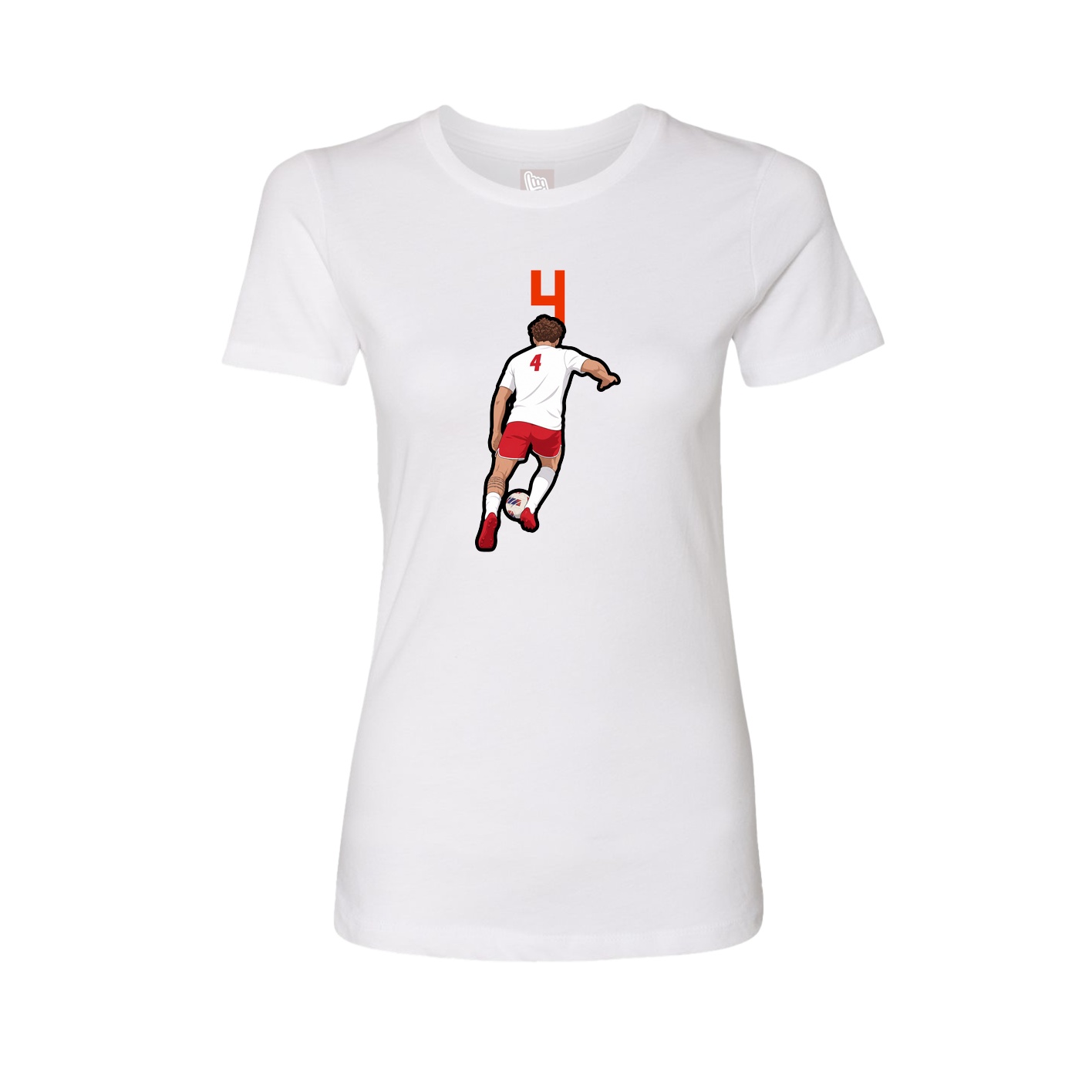 Fitted Women's Tee — Number Top in White
