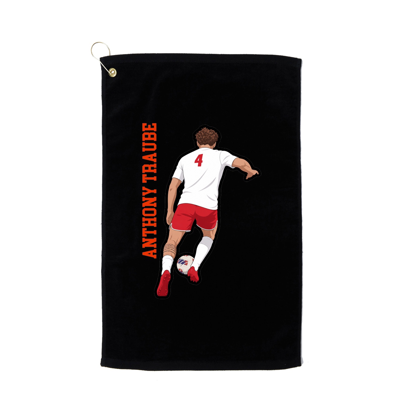 Golf Towel — Name Vertical in Black