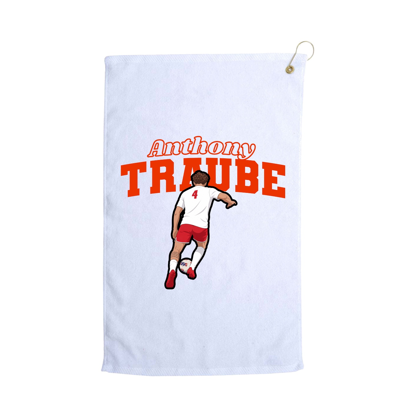 Golf Towel — Name Arch in White