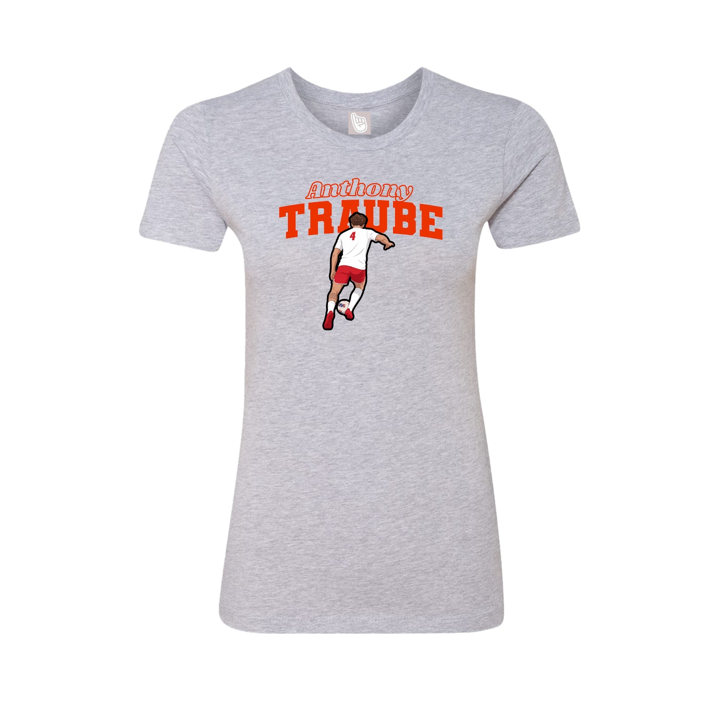Fitted Women's Tee — Name Arch in Grey