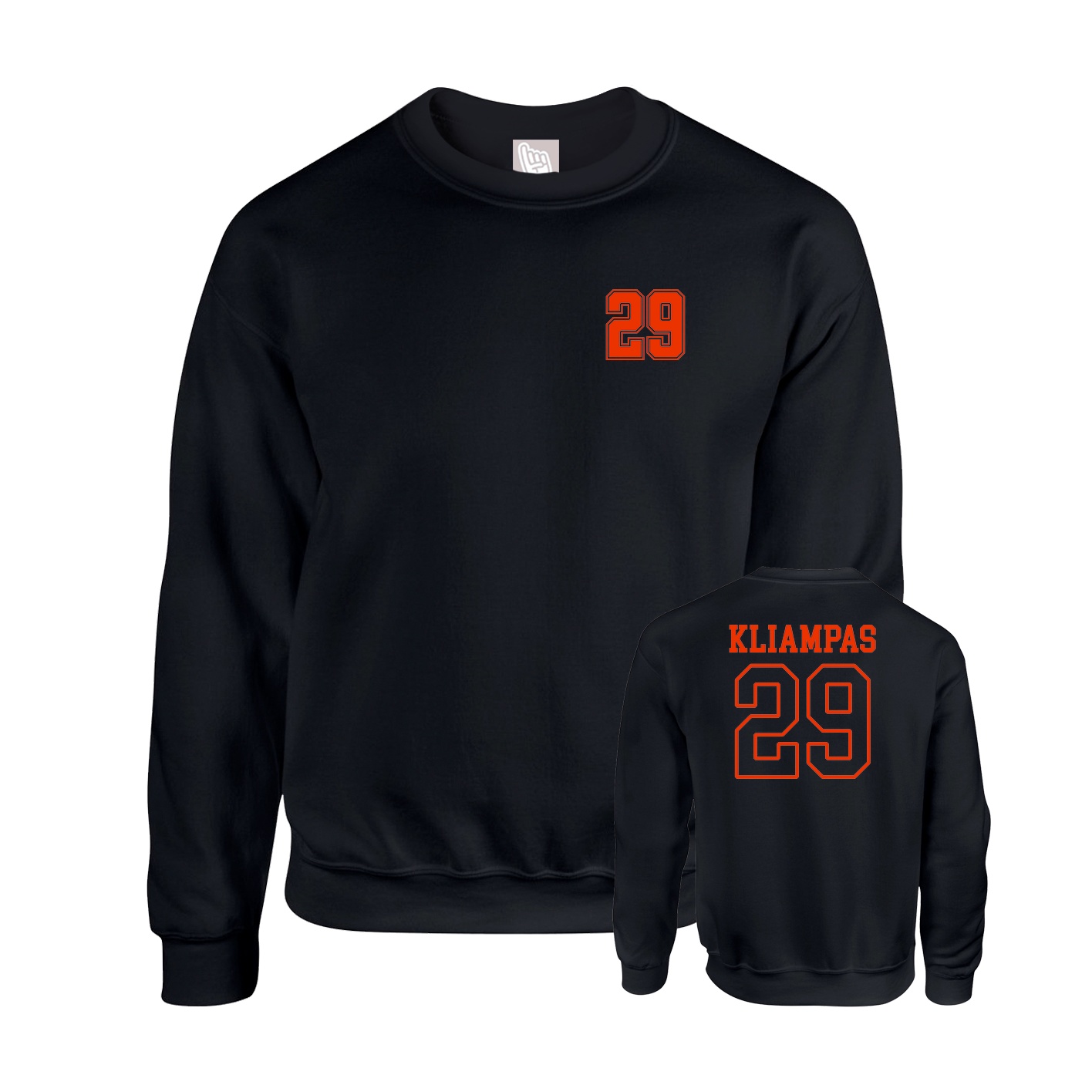 Fleece Crew — Chest Back in Black