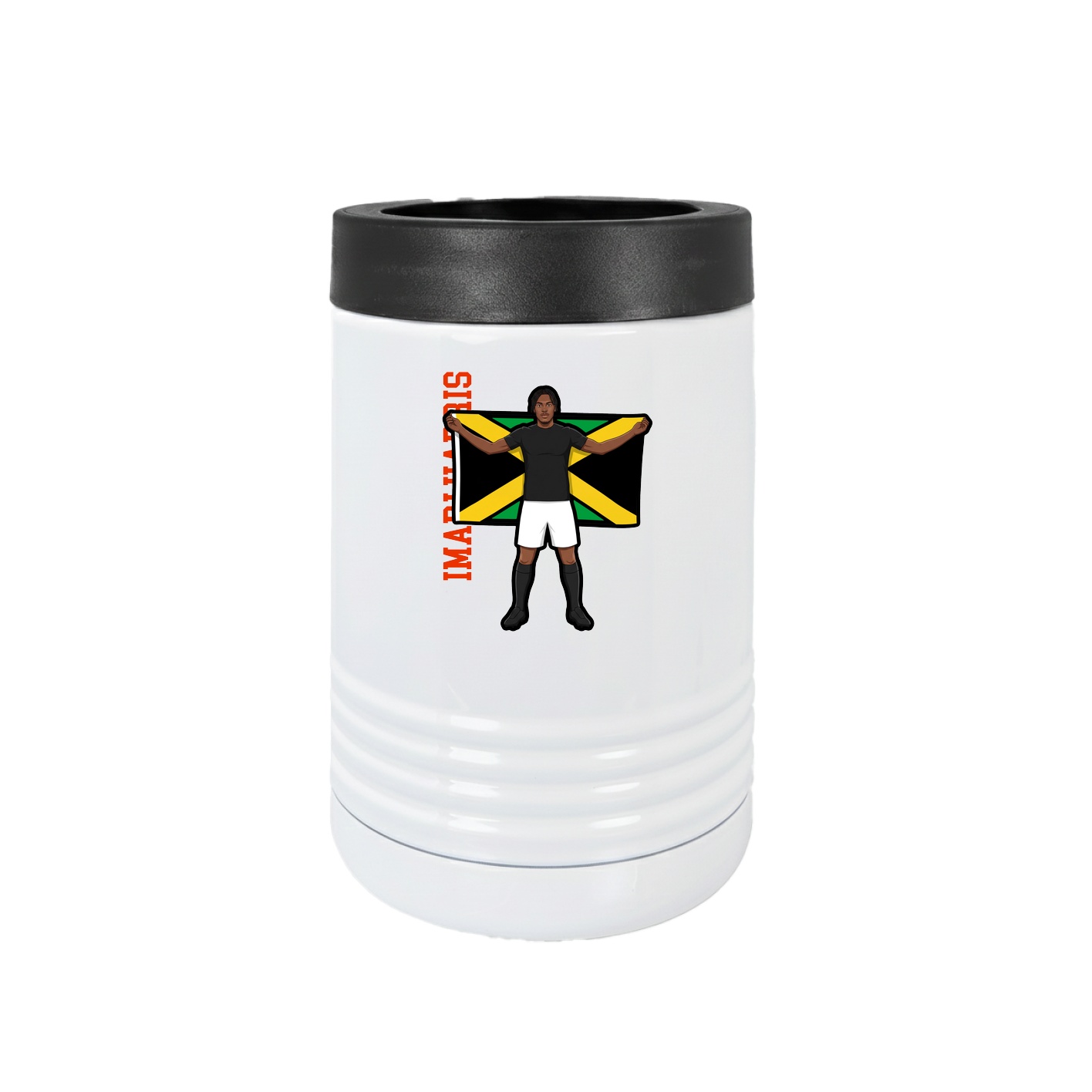 Beverage Holder — Name Vertical in White