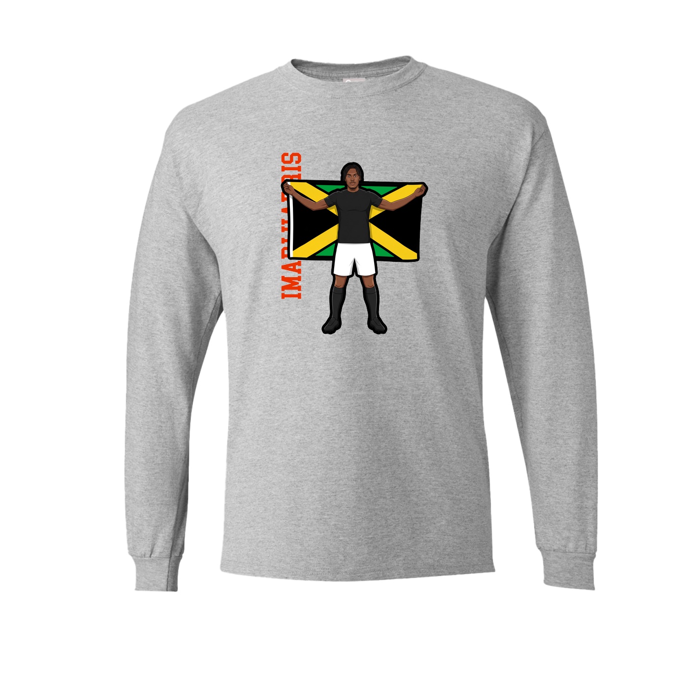 Long Sleeve Tee — Name Vertical in Grey