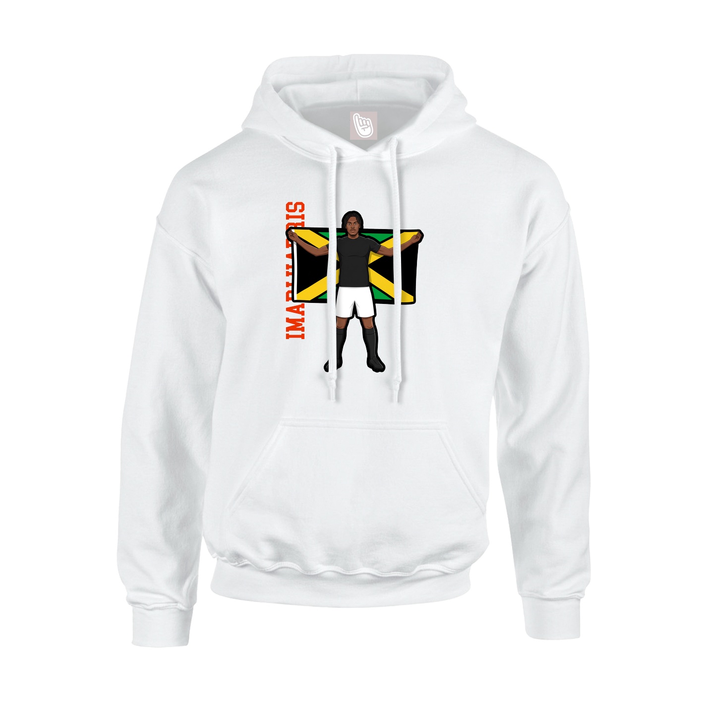 Youth Hoodie — Name Vertical in White