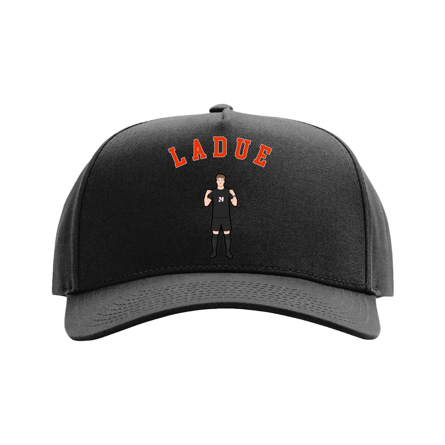 Full Fabric Five-Panel Champ Cap — Shirsey Arch in Black