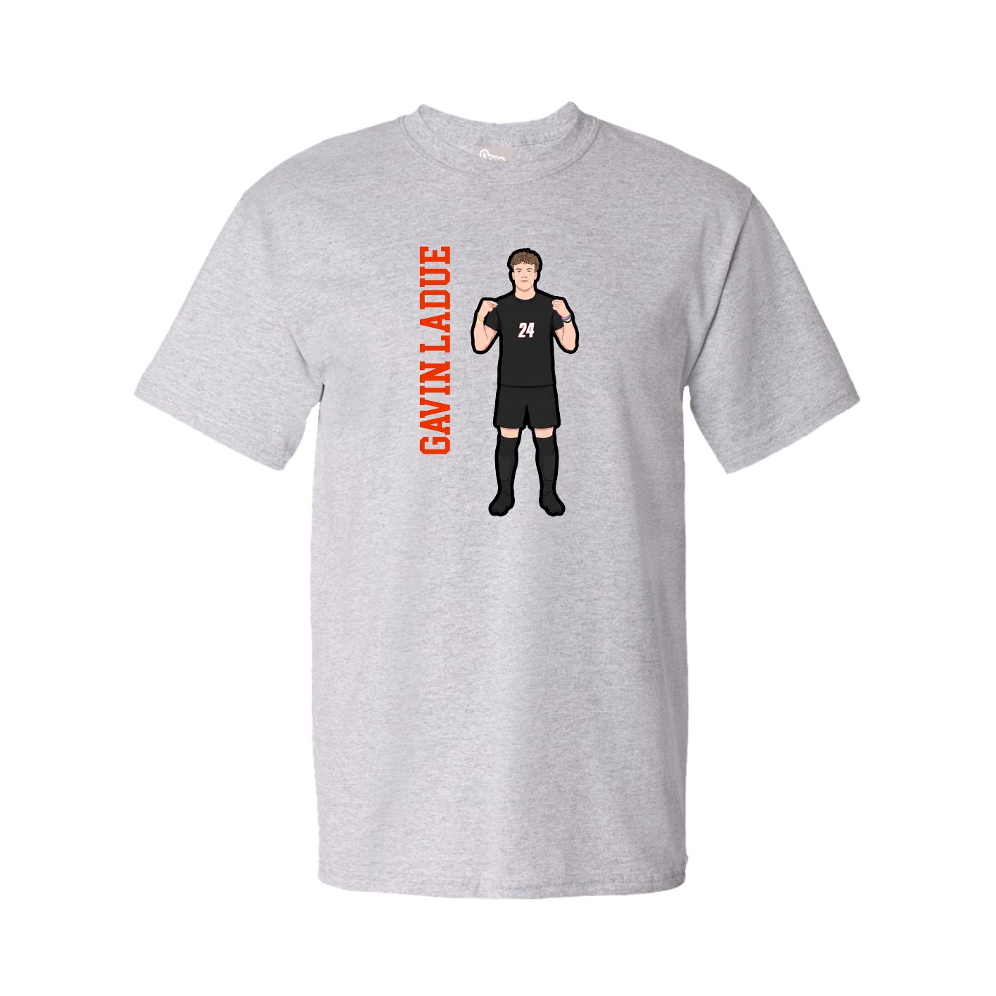 Youth Tee — Name Vertical in Grey