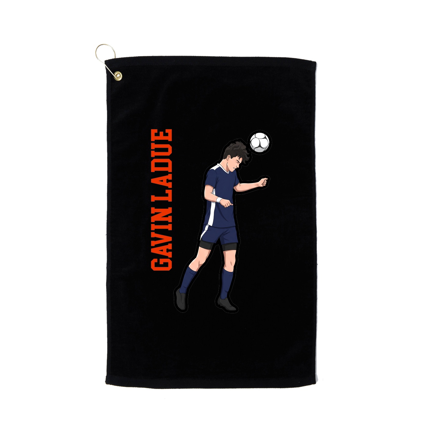 Golf Towel — Name Vertical in Black