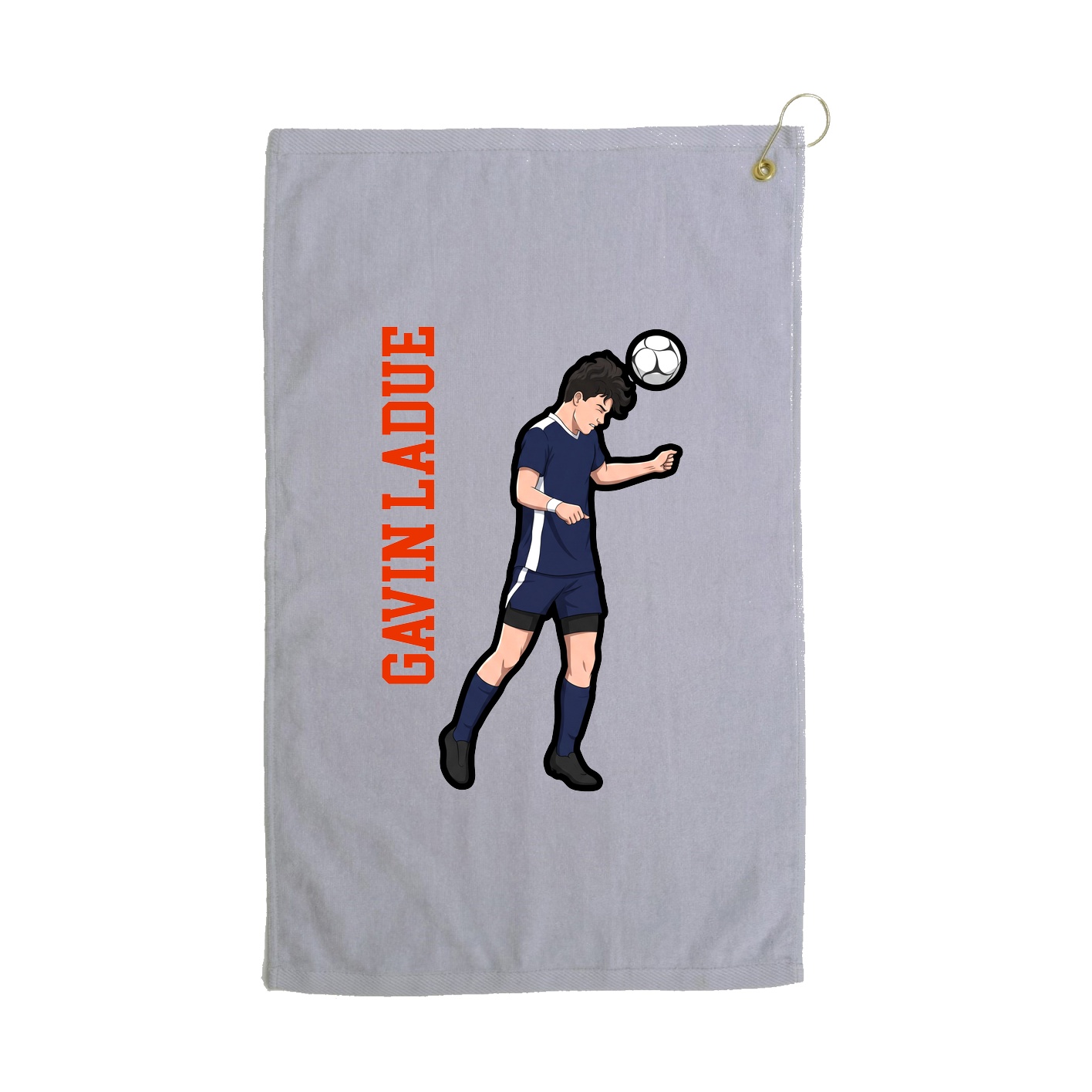 Golf Towel — Name Vertical in Grey