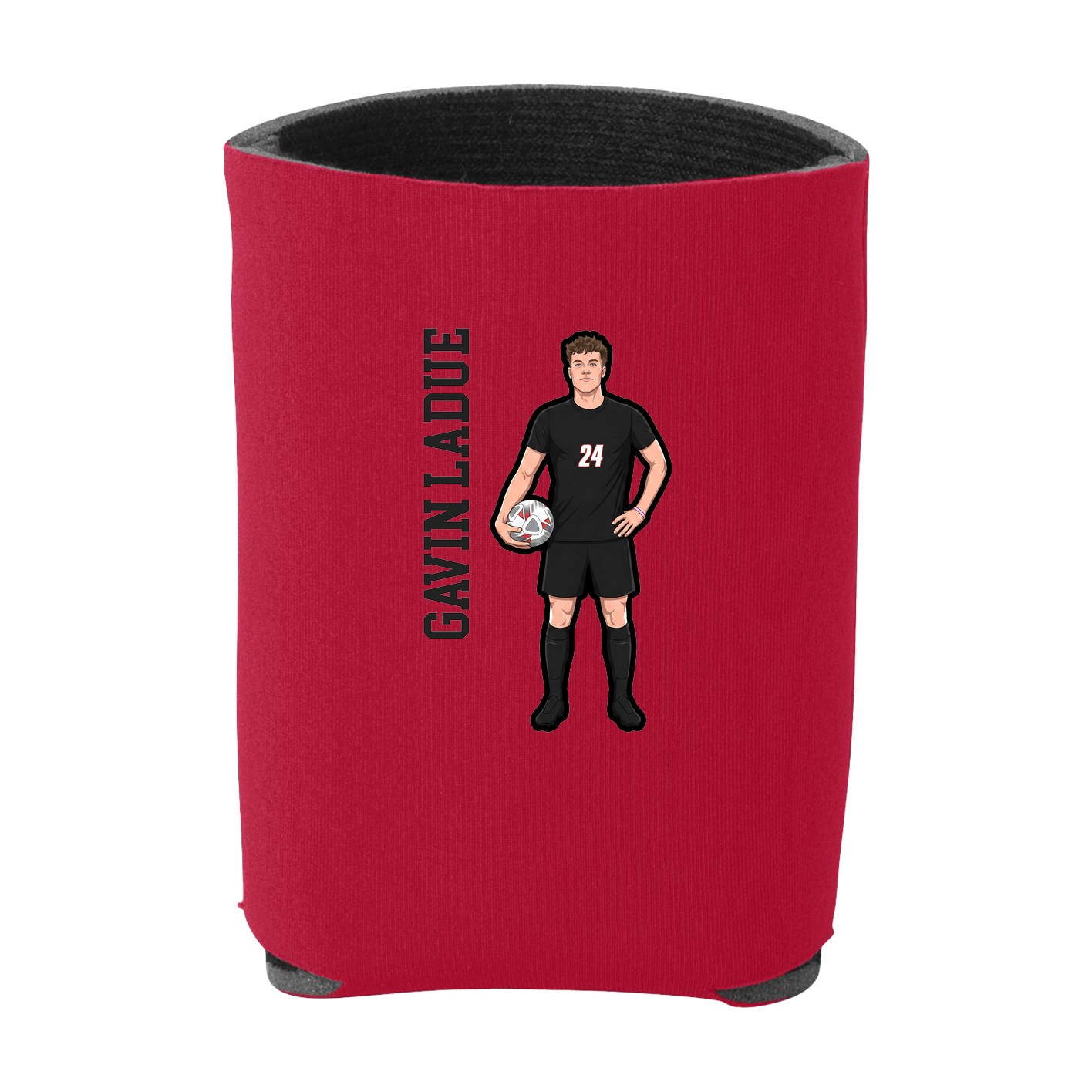 Can Holder — Name Vertical in Red