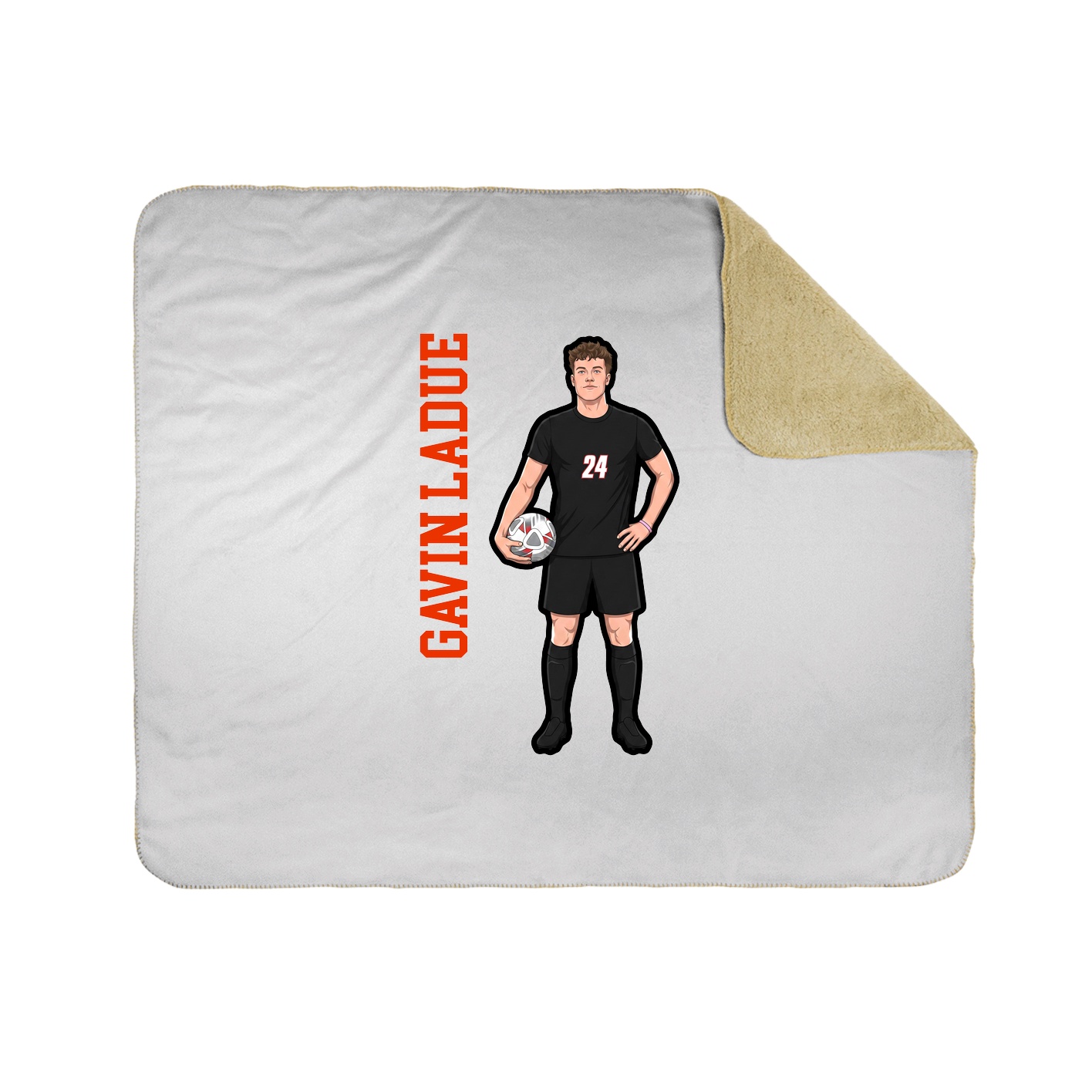 Throw Blanket — Name Vertical in White