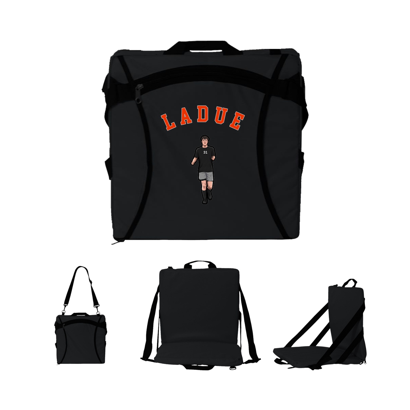 Folding Stadium Seat — Shirsey Arch in Black