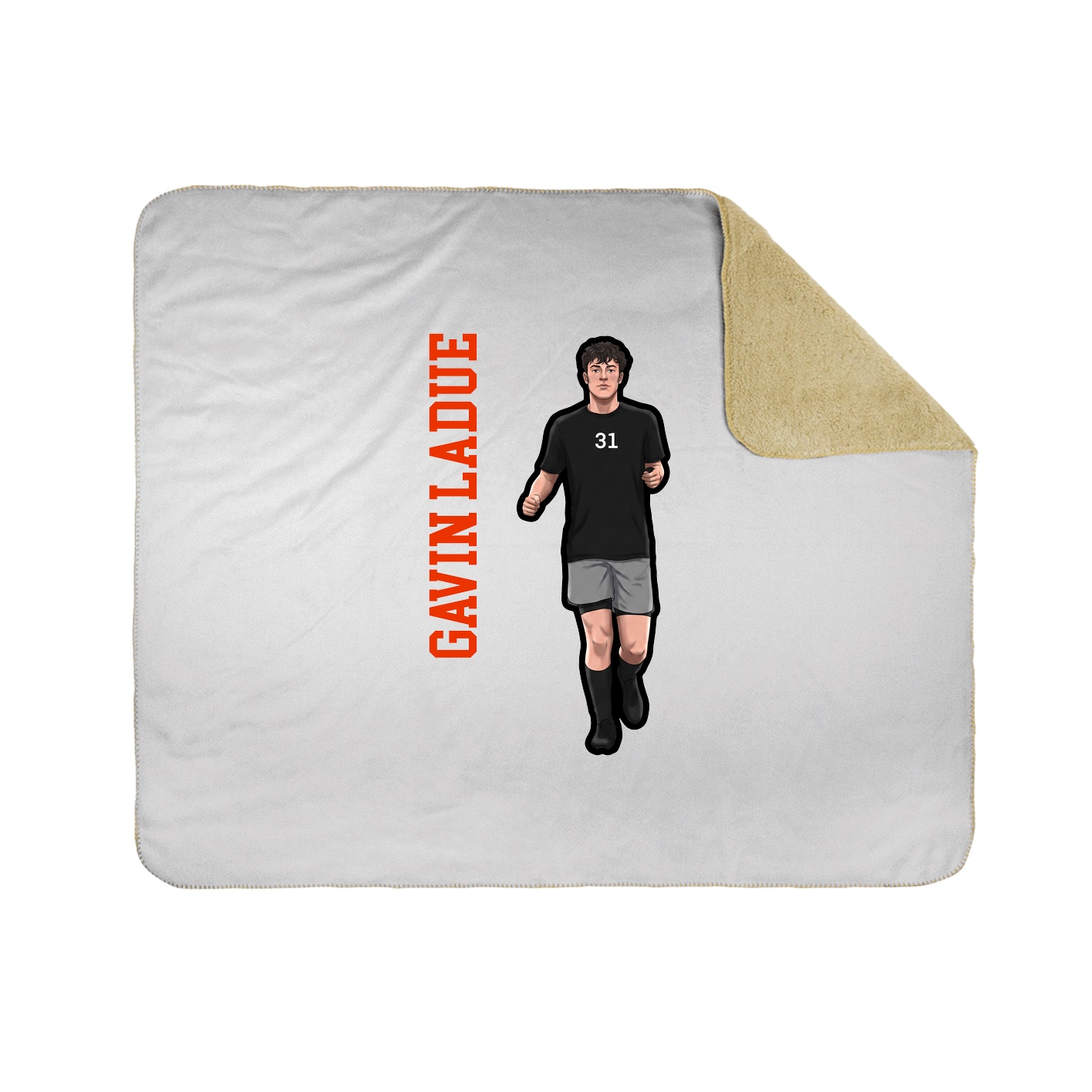 Throw Blanket — Name Vertical in White