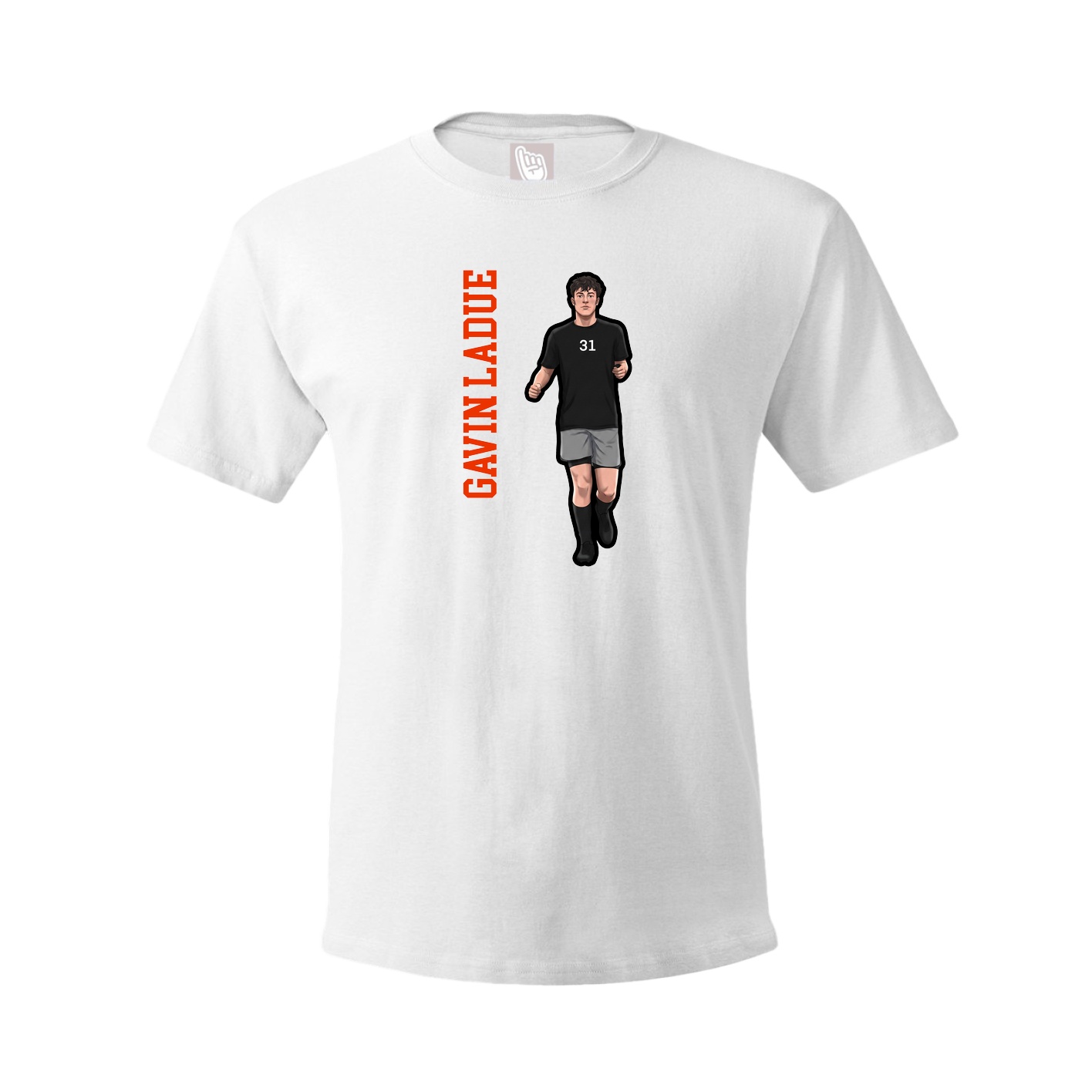 Tee — Name Vertical in White