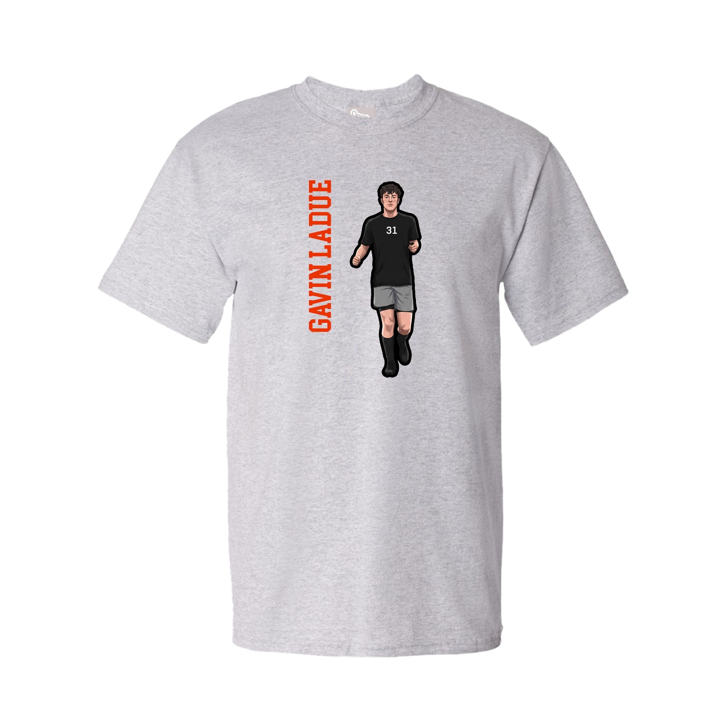 Youth Tee — Name Vertical in Grey