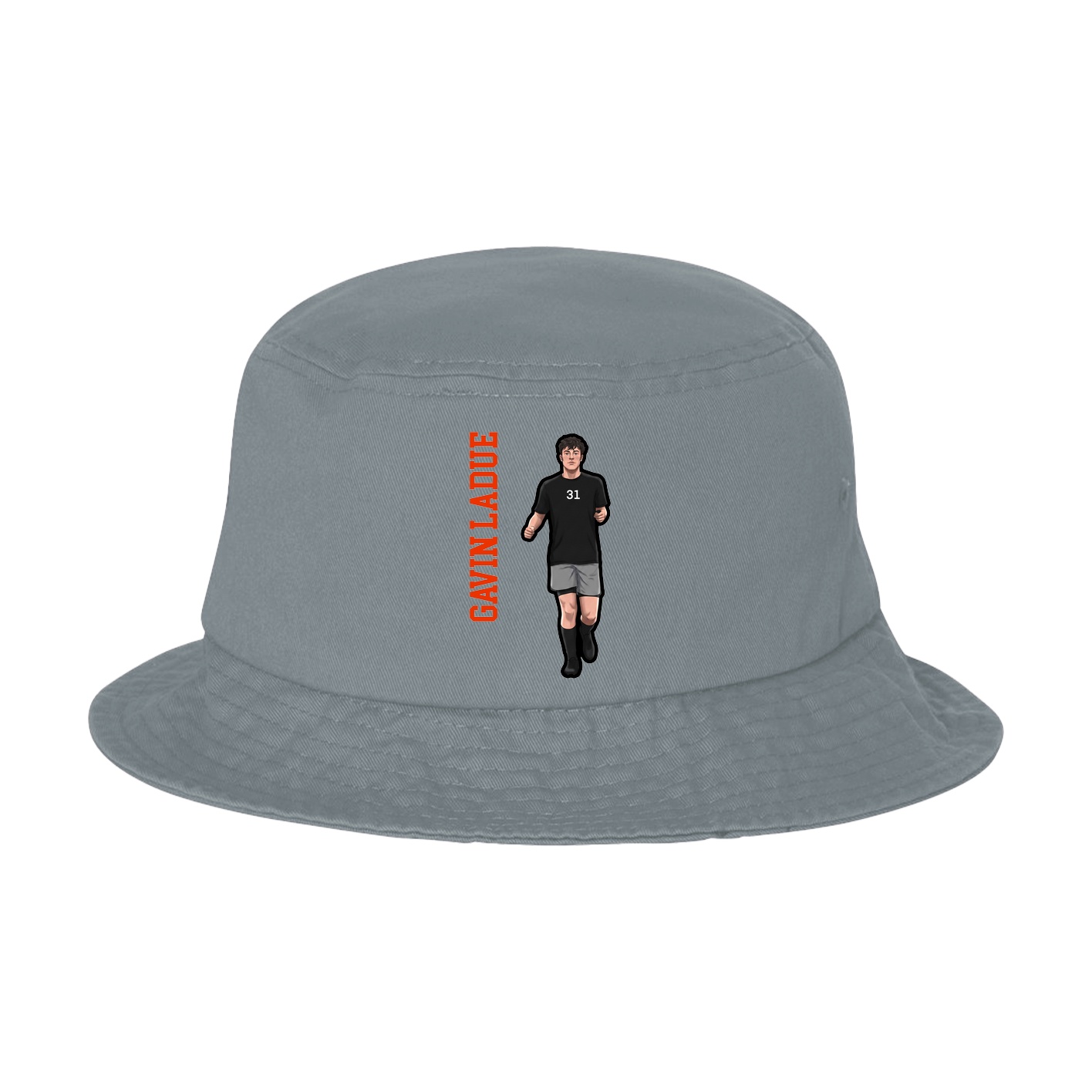 Bucket Cap — Name Vertical in Grey