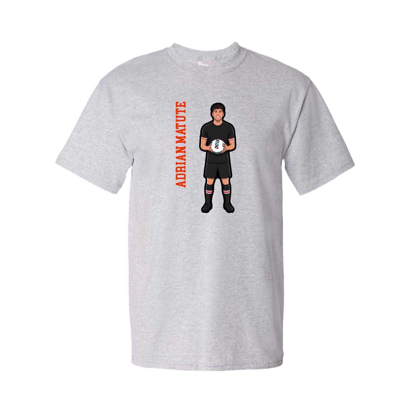 Tee — Name Vertical in Grey