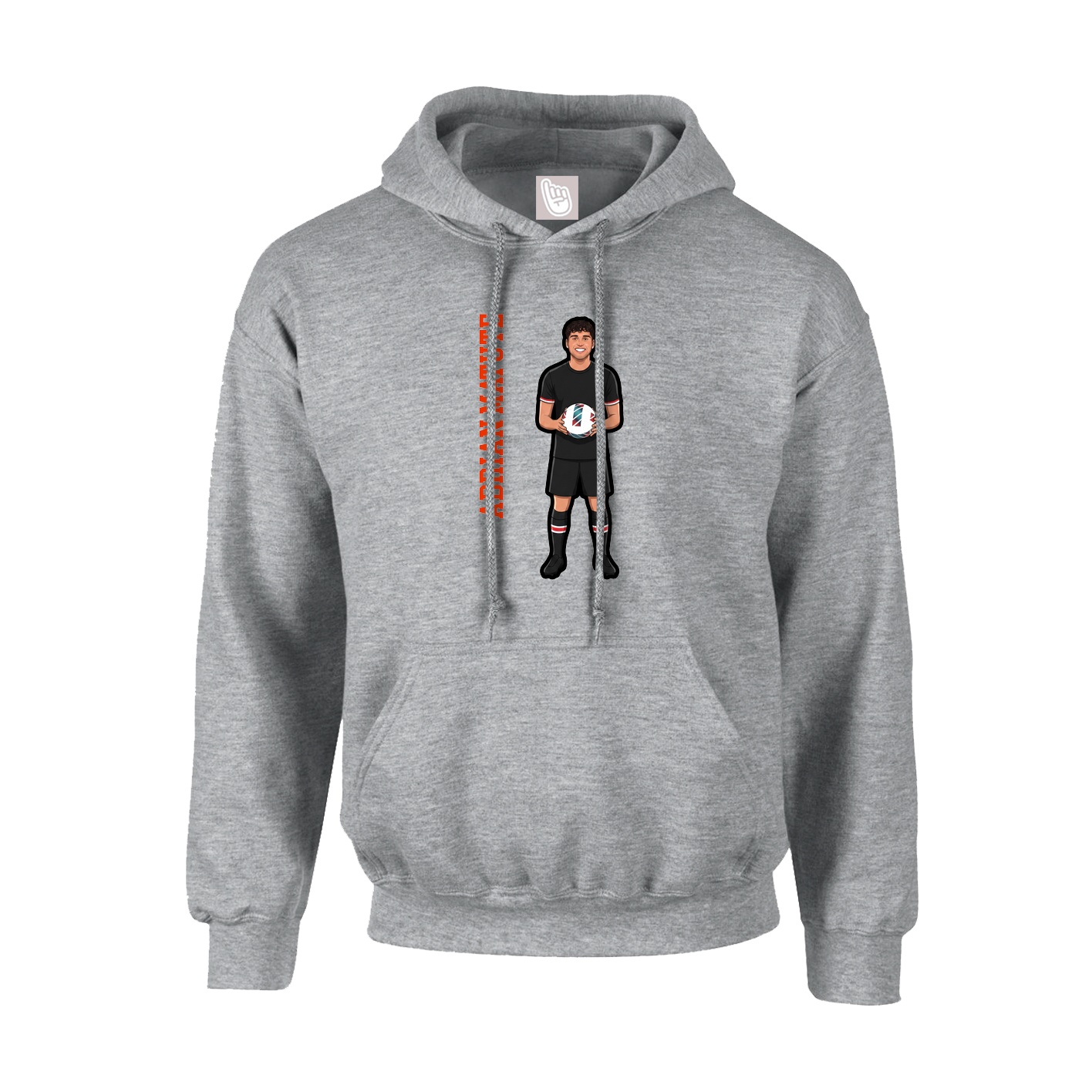Hoodie — Name Vertical in Grey