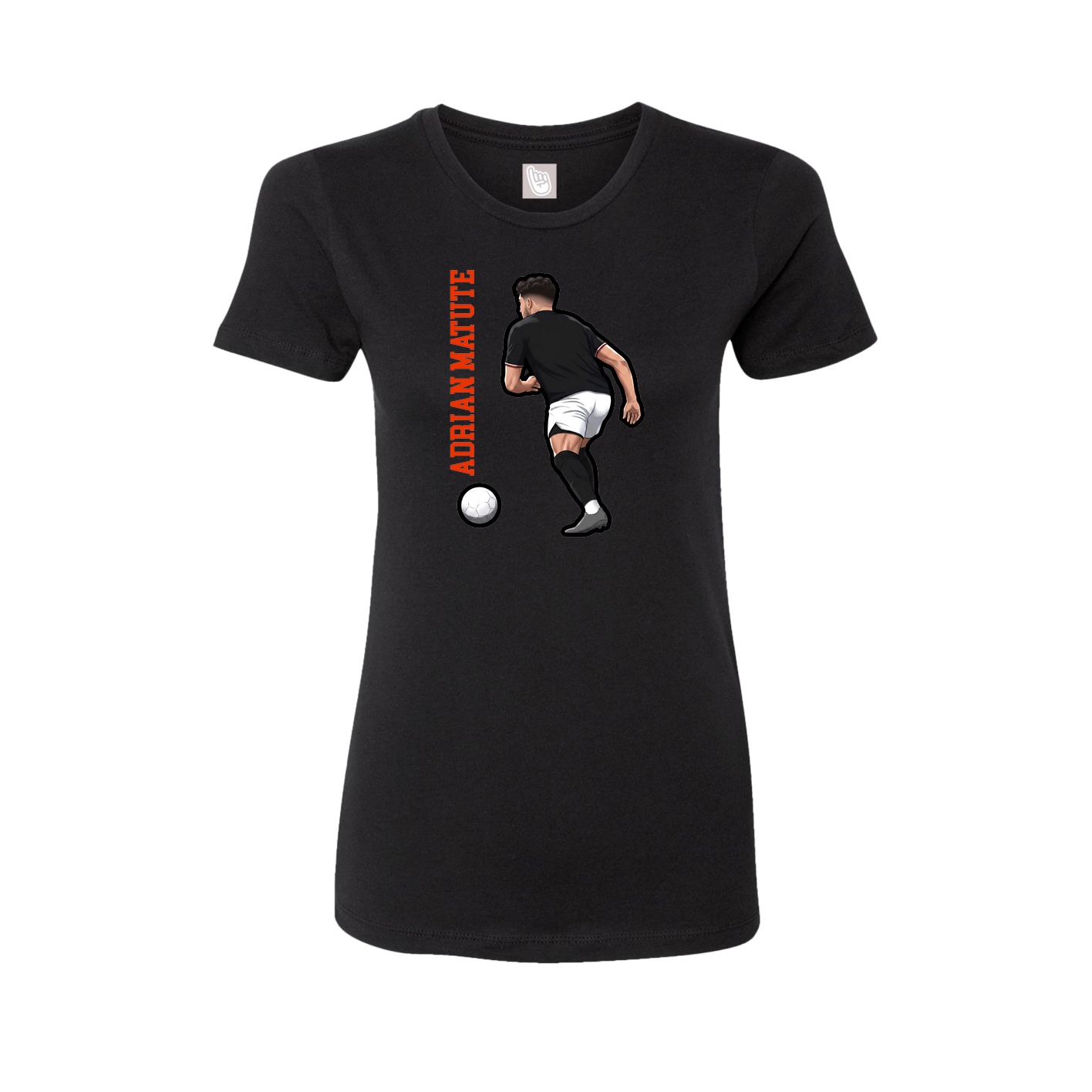 Womens Tee — Name Vertical in Black