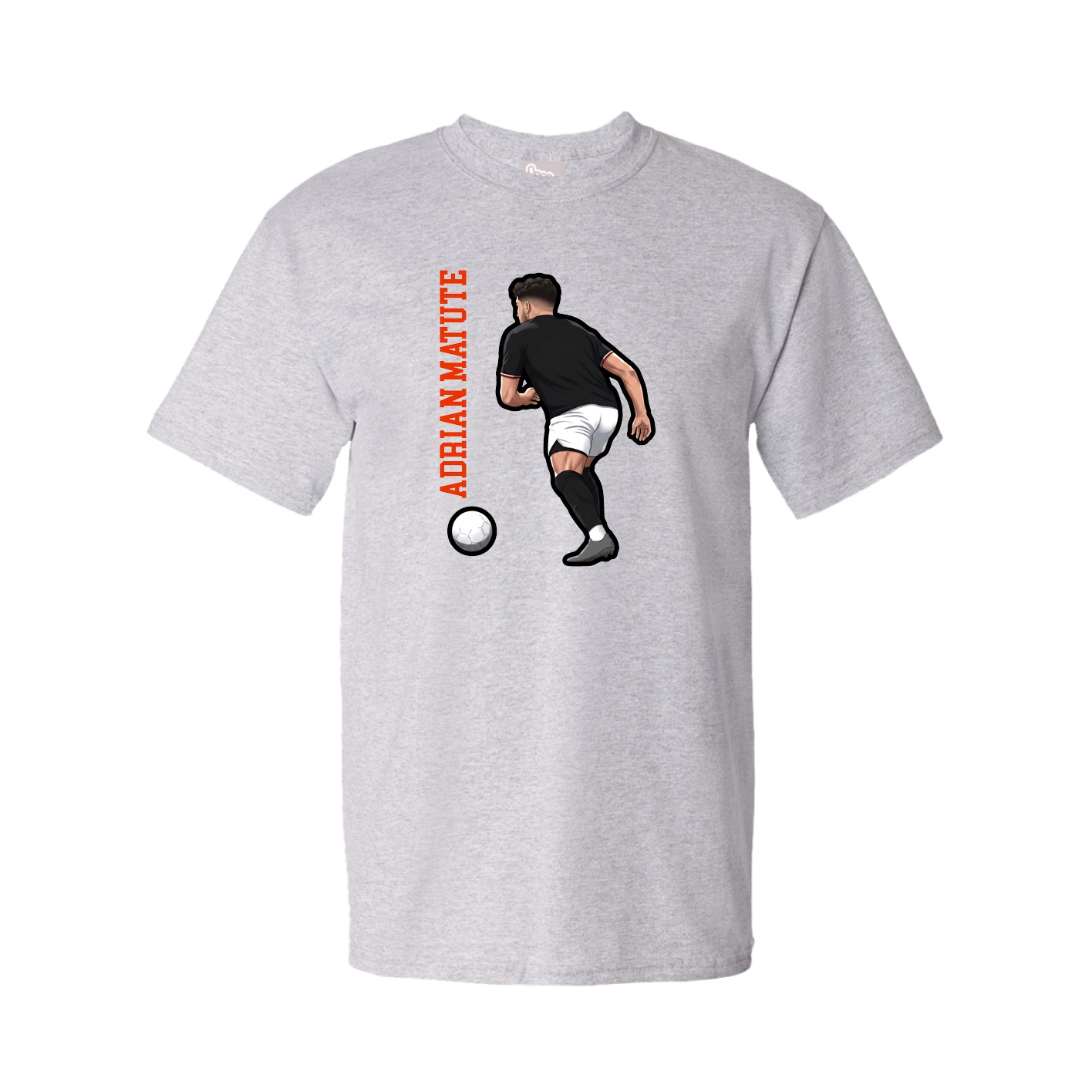 Youth Tee — Name Vertical in Grey
