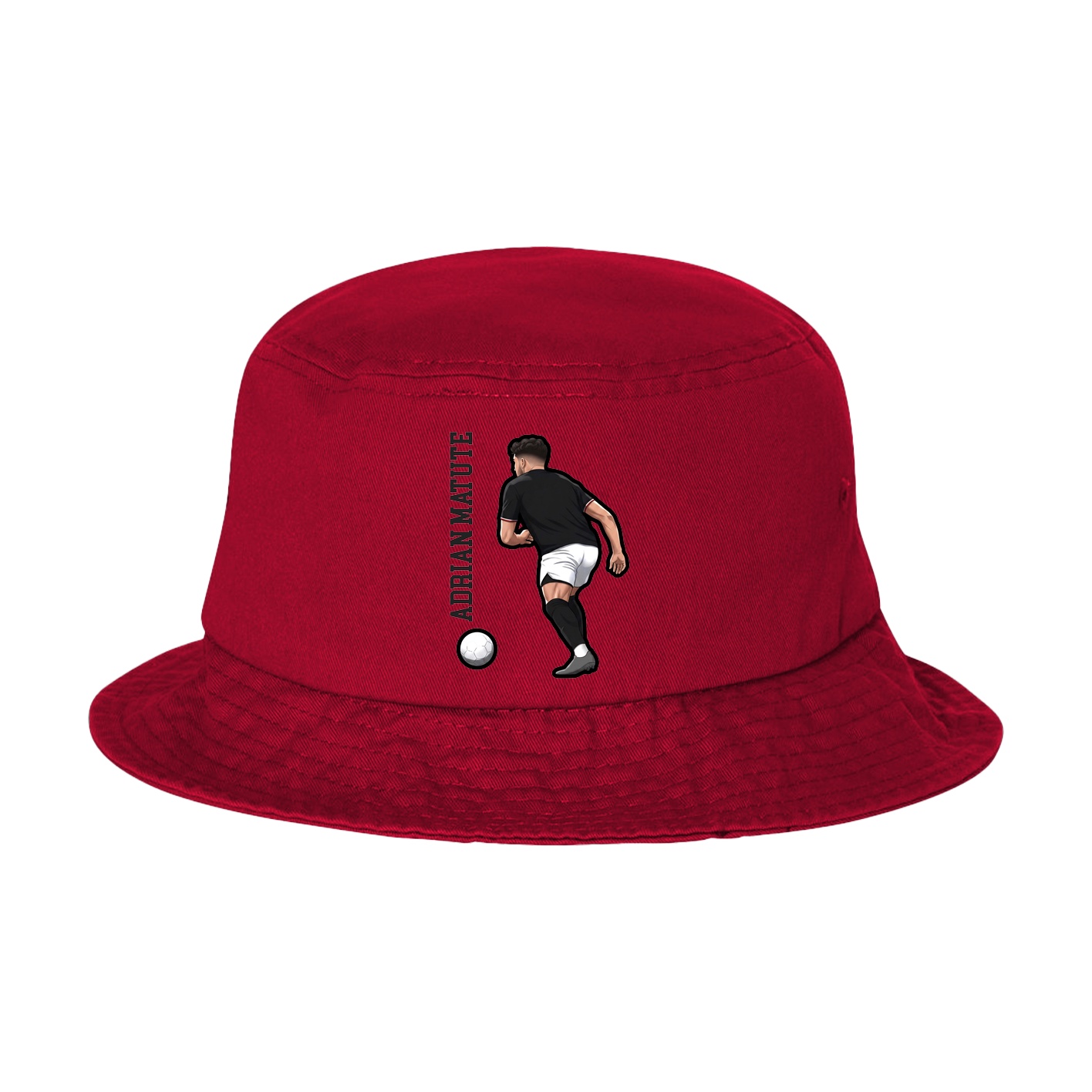 Bucket Cap — Name Vertical in Red