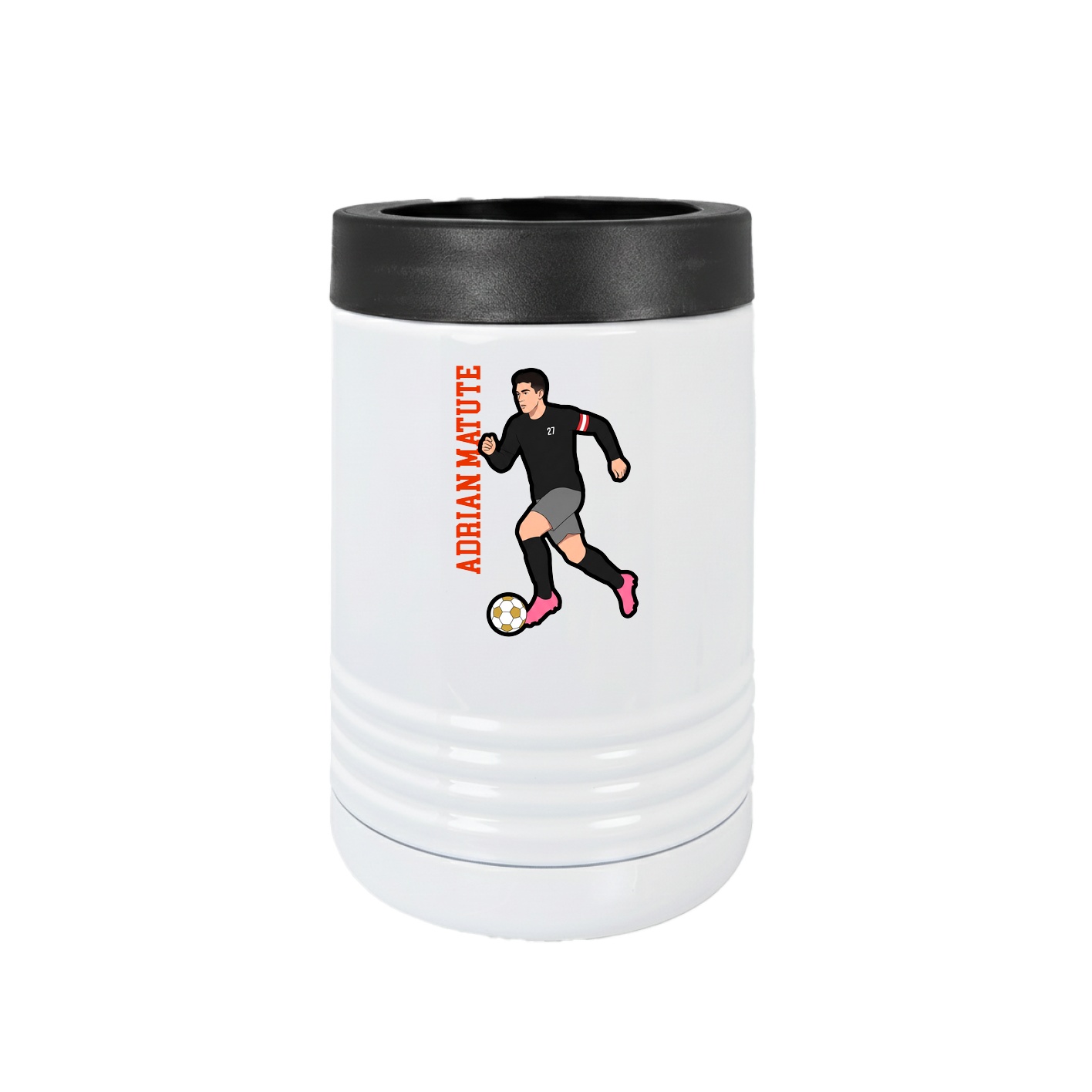 Beverage Holder — Name Vertical in White