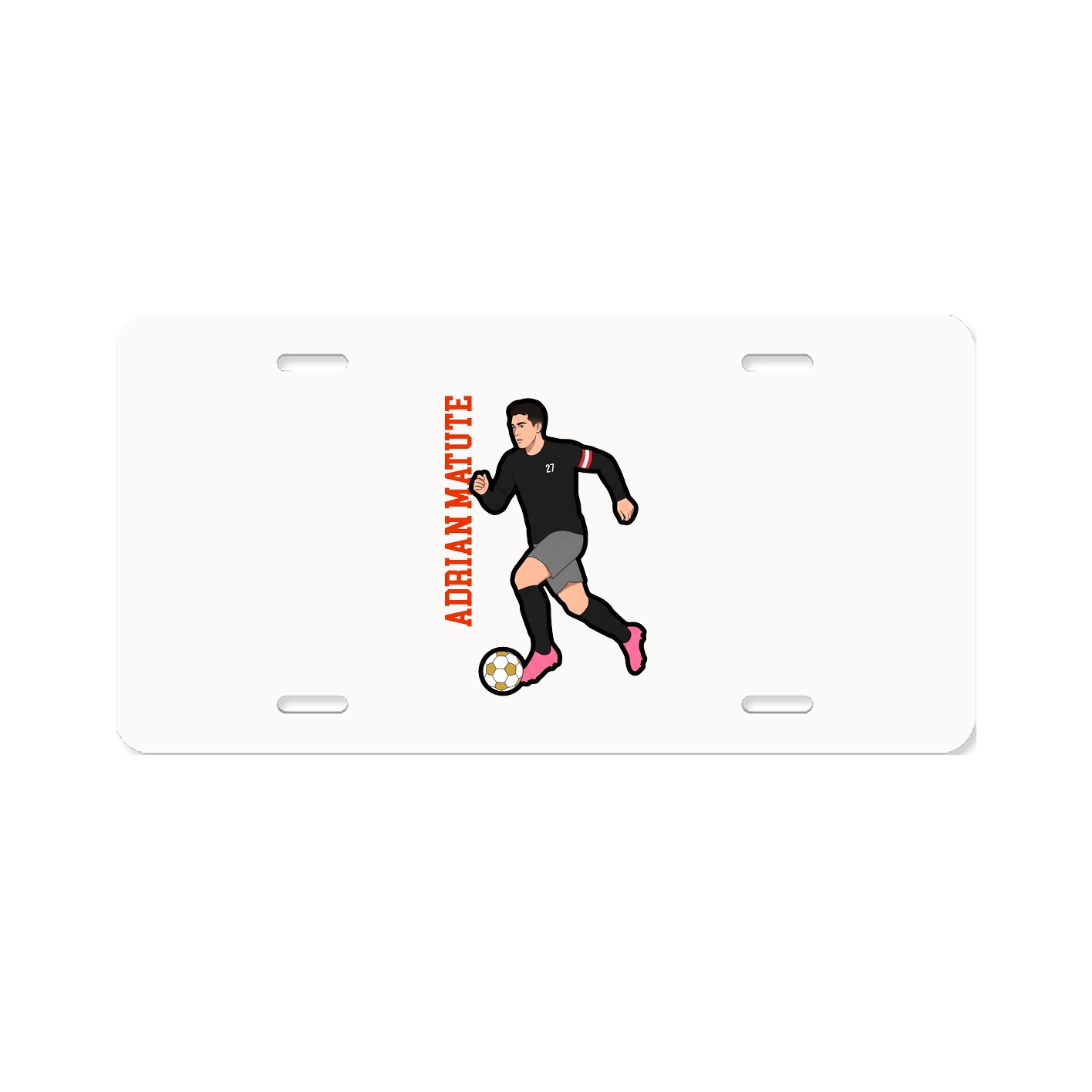 License Plate — Name Vertical in Classic