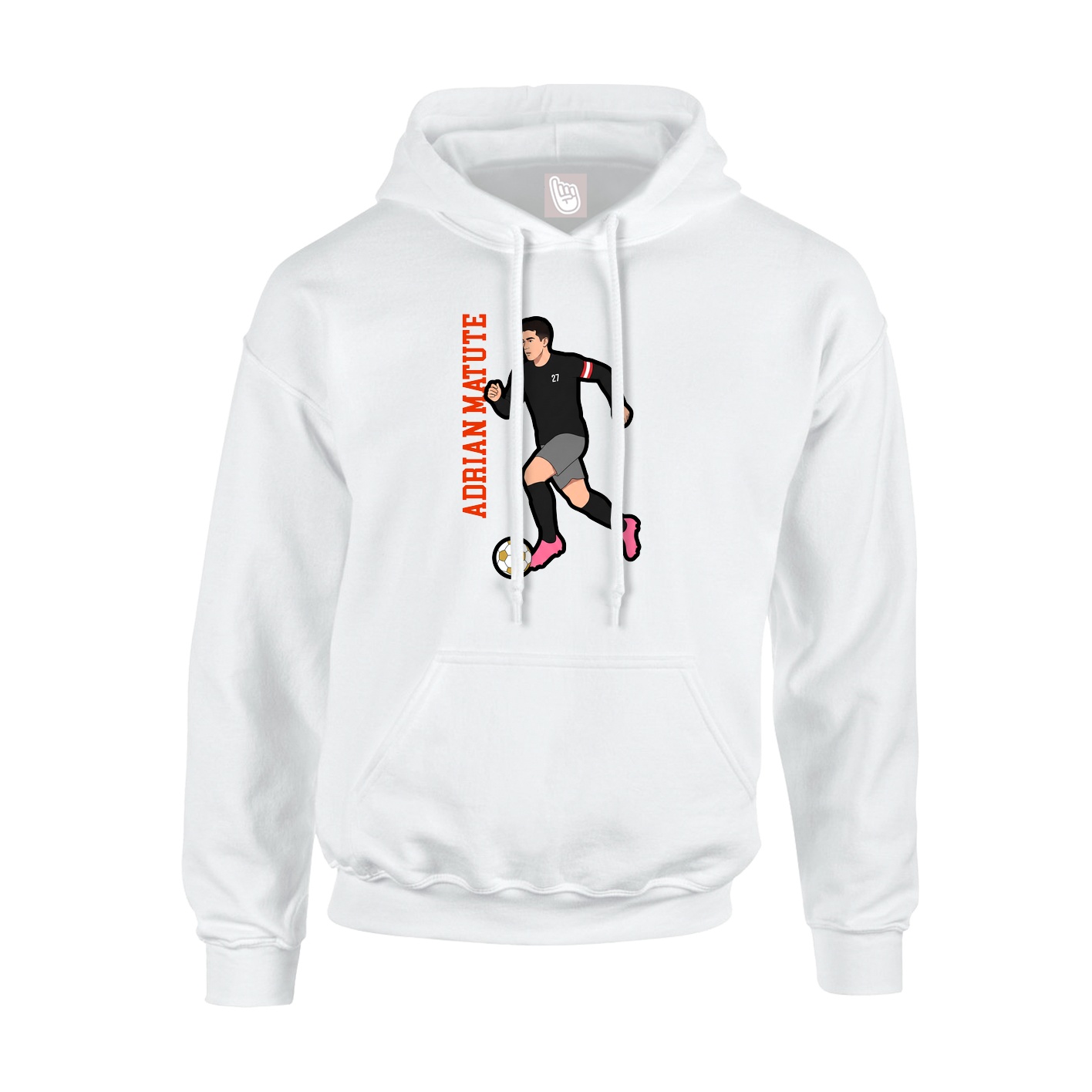 Youth Hoodie — Name Vertical in White