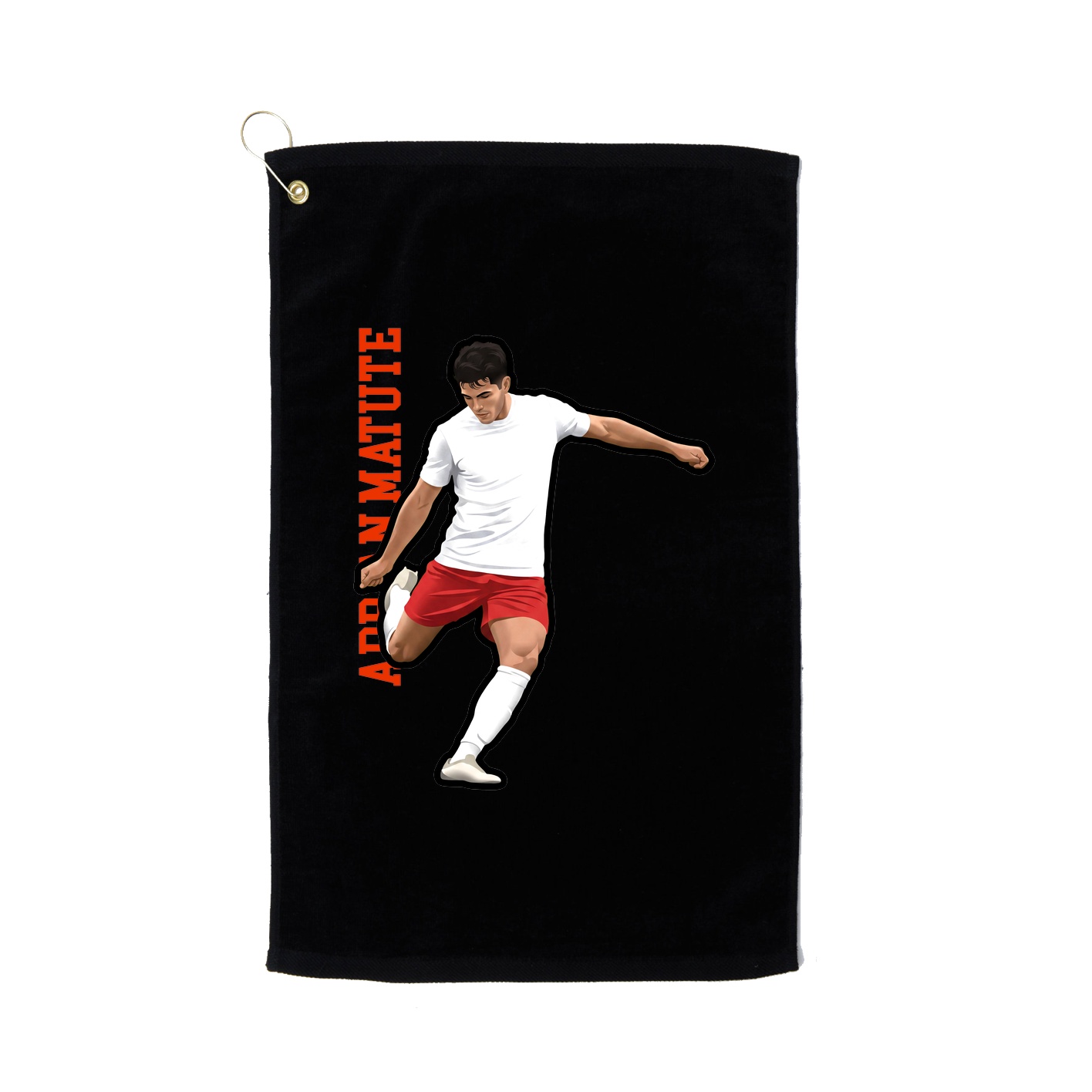 Golf Towel — Name Vertical in Black