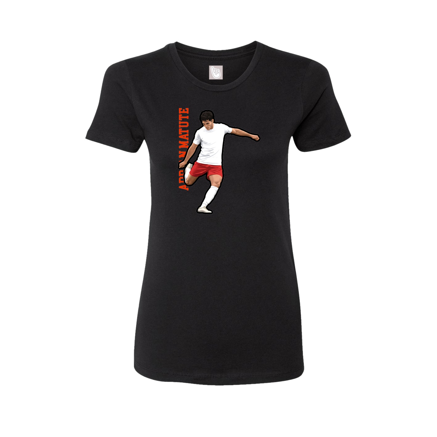 Womens Tee — Name Vertical in Black