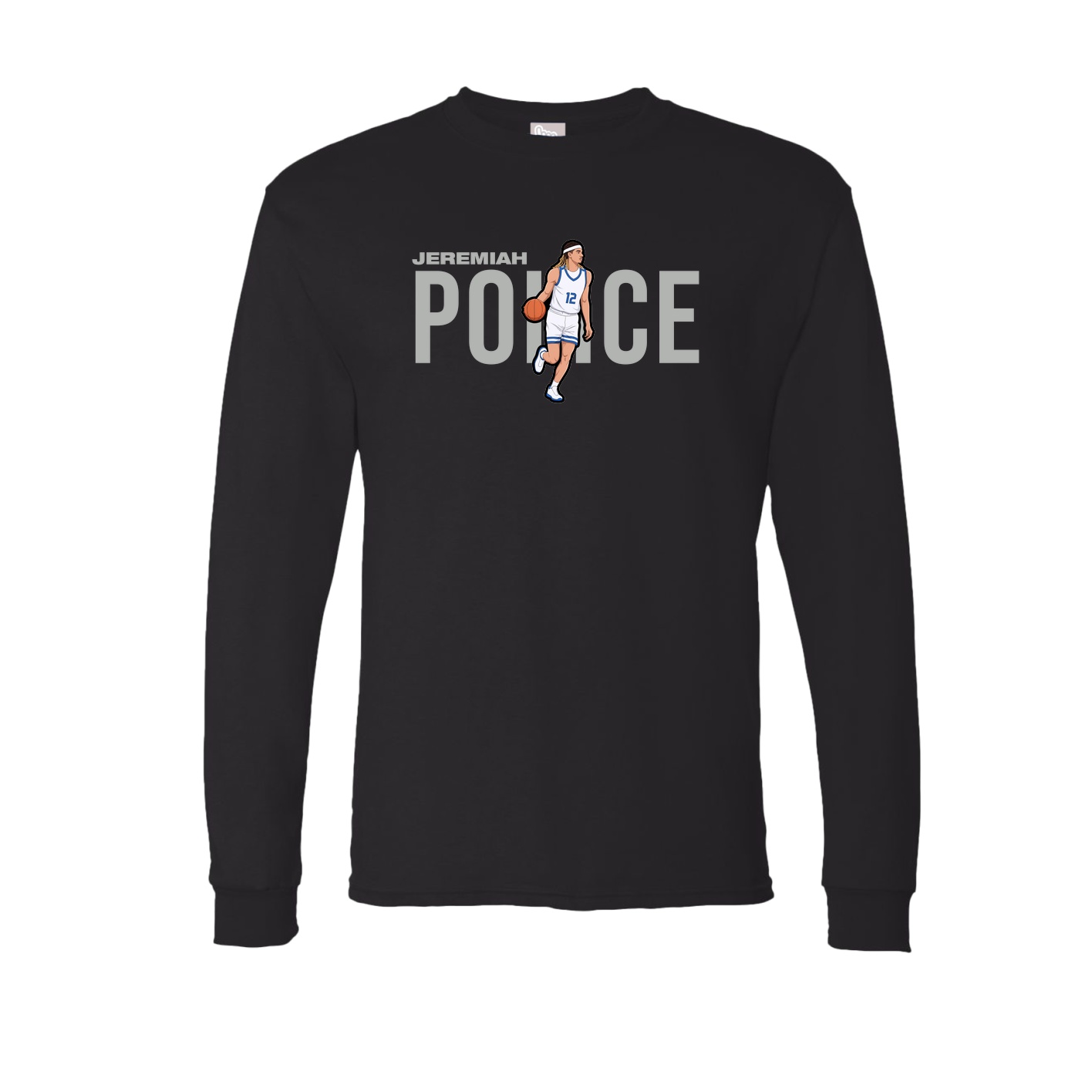 Long Sleeve Tee — Player Name in Black