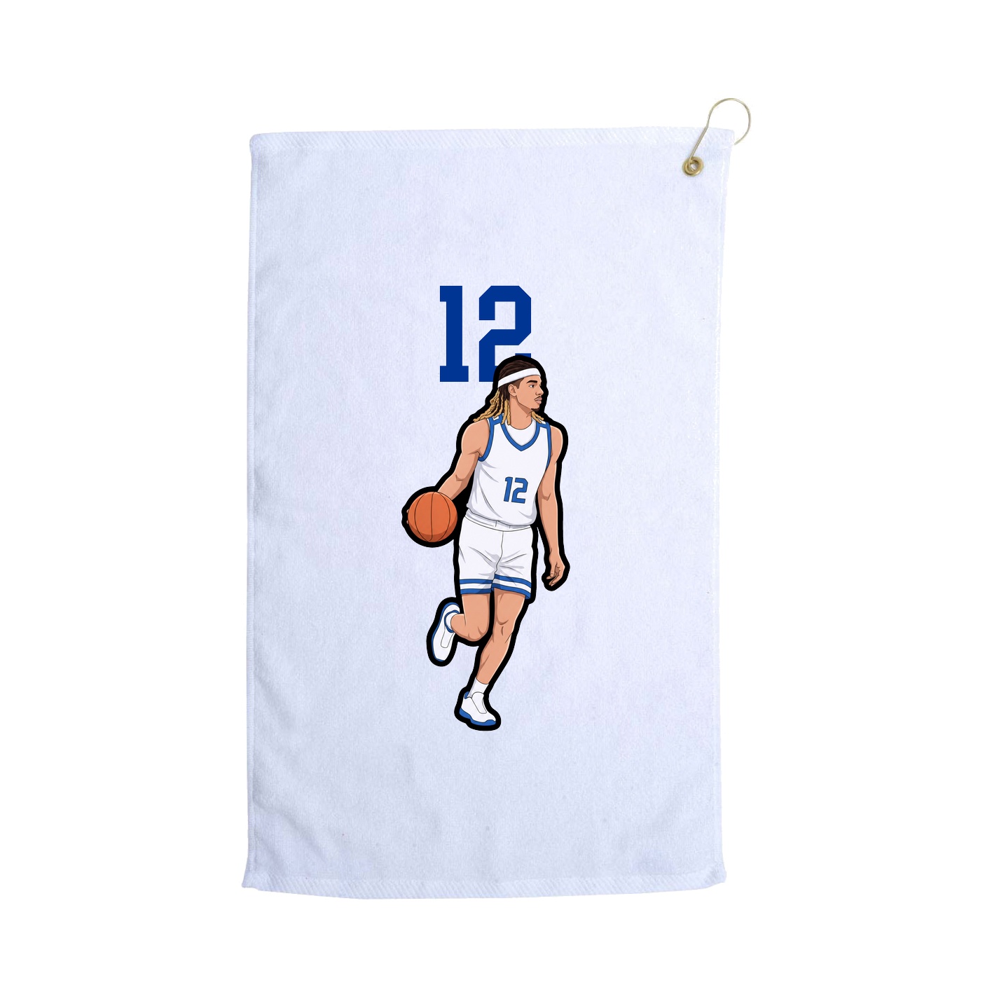 Golf Towel — Number Top in White