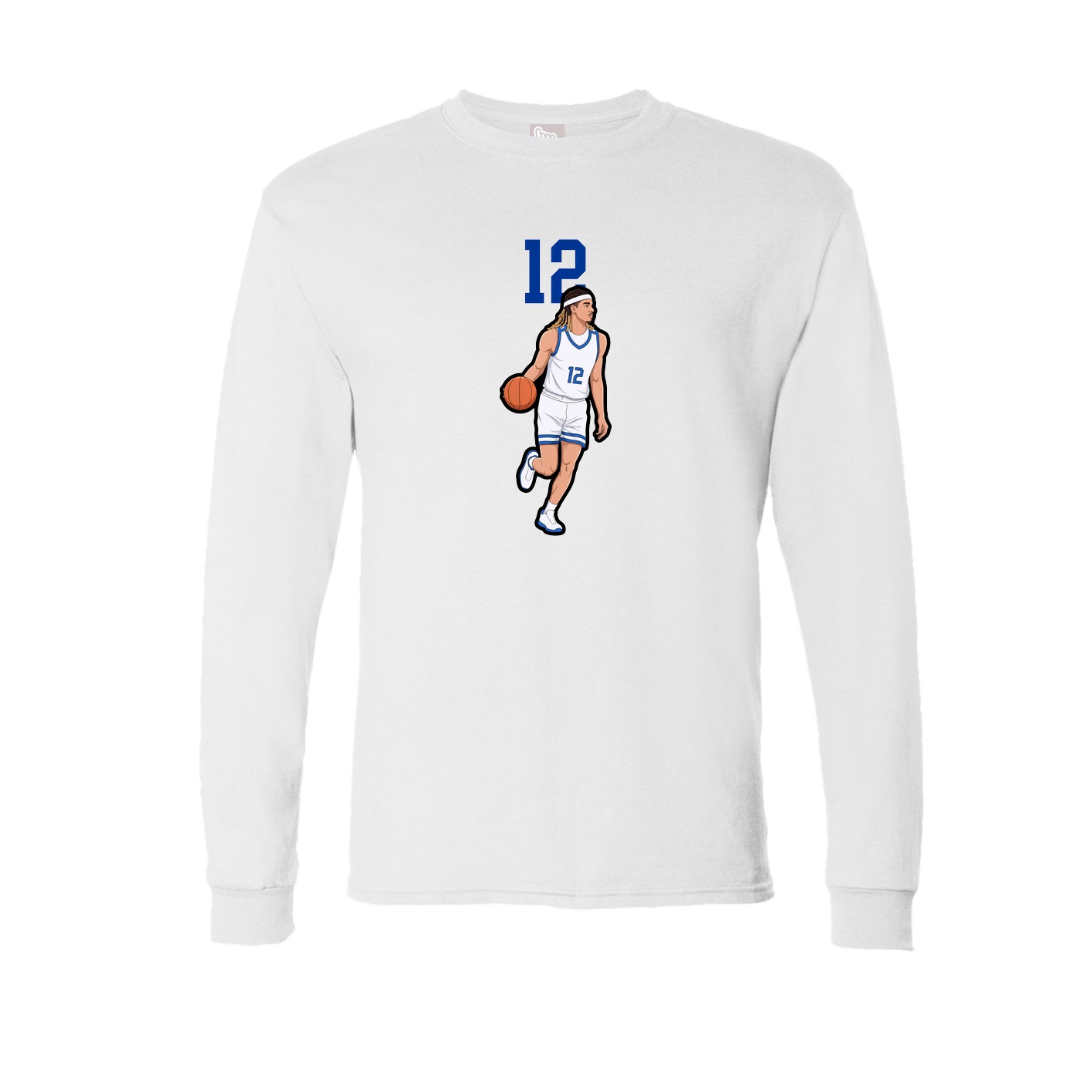 Long Sleeve Tee — Number Top in White