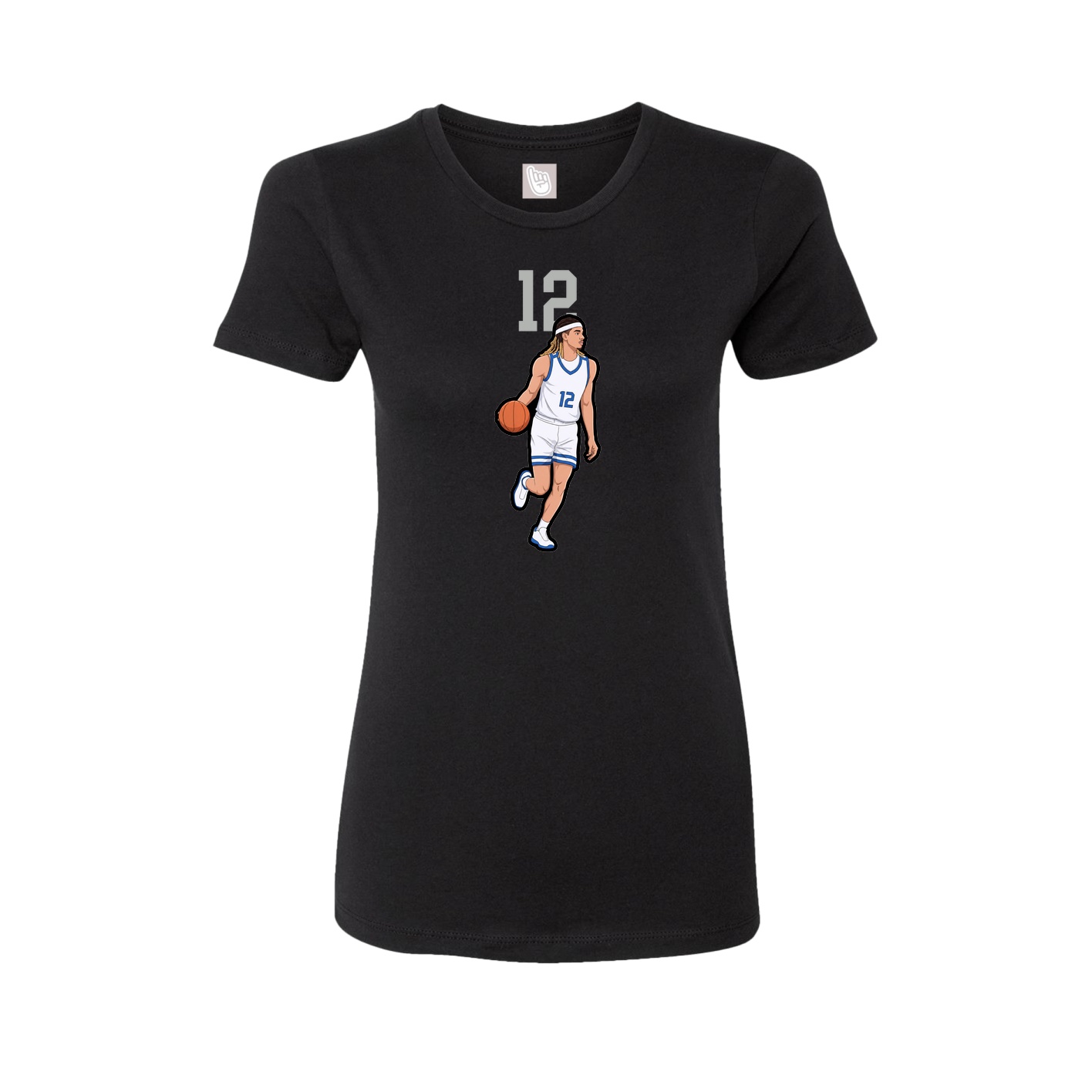 Fitted Women's Tee — Number Top in Black