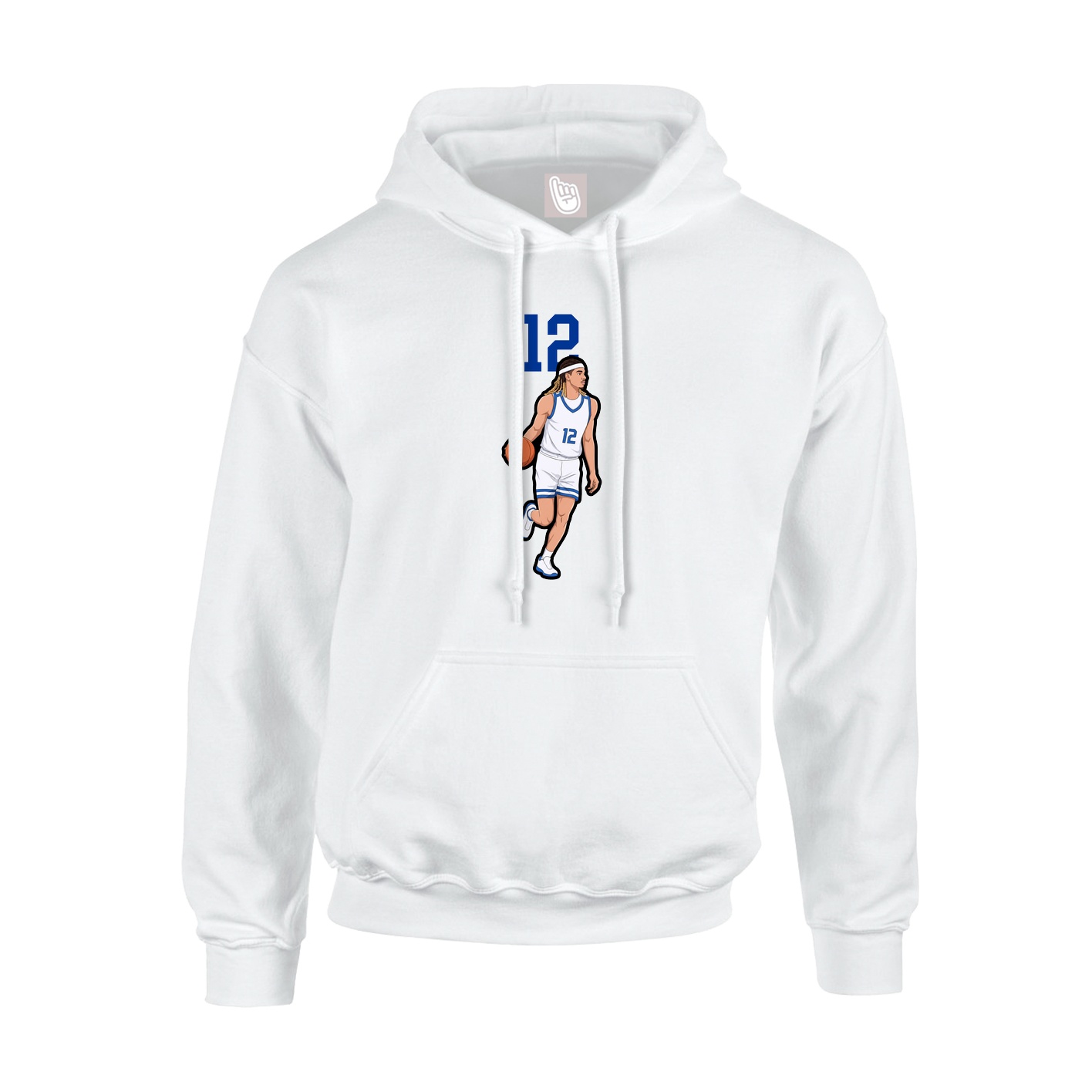 Youth Hoodie — Number Top in White