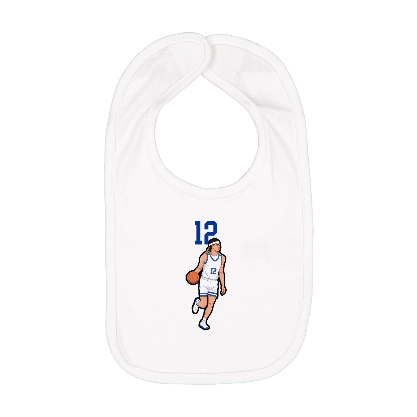 Infant Bib — Number Top in White