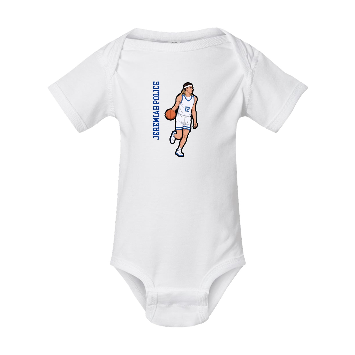 Baby Onesie — Name Vertical in White