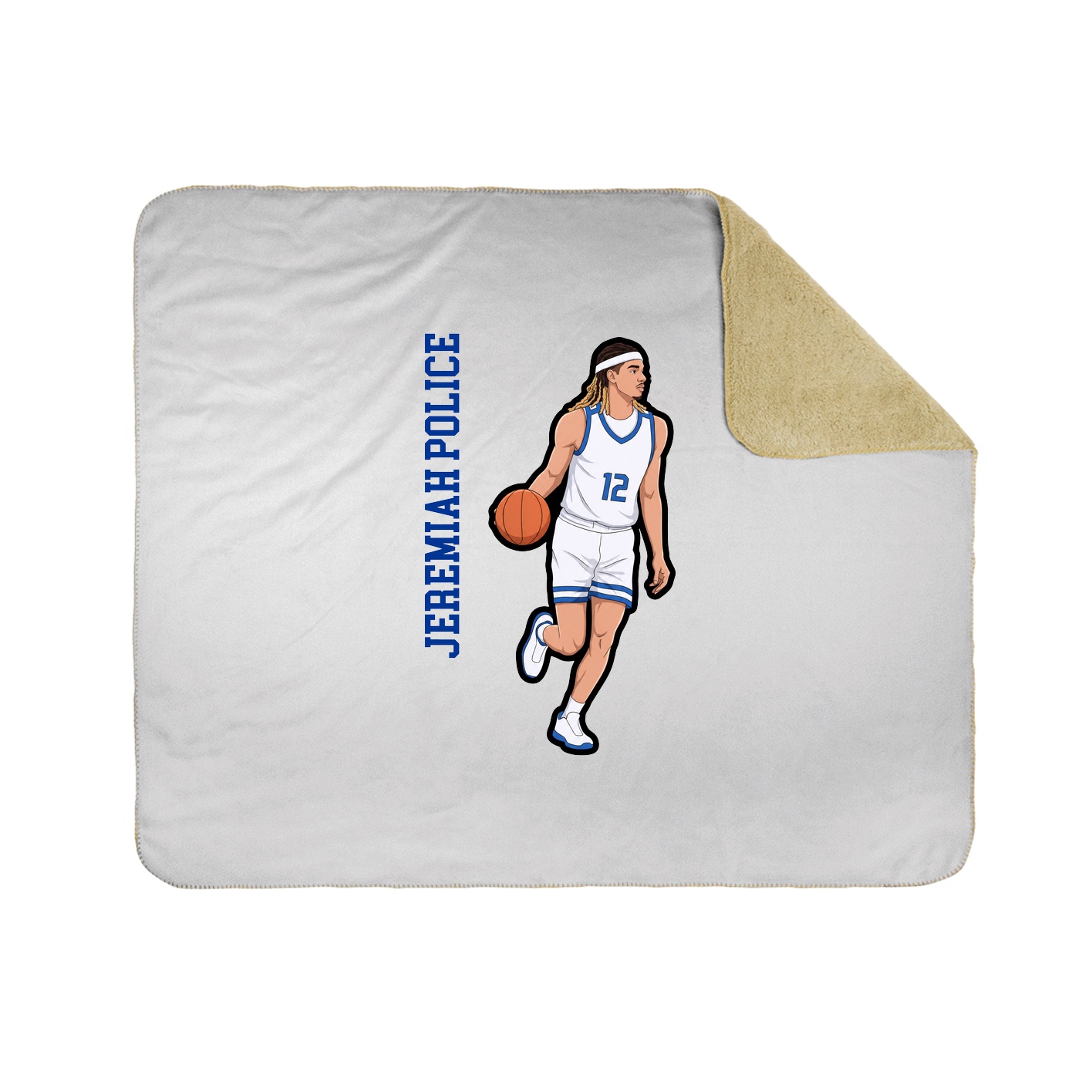 Throw Blanket — Name Vertical in White