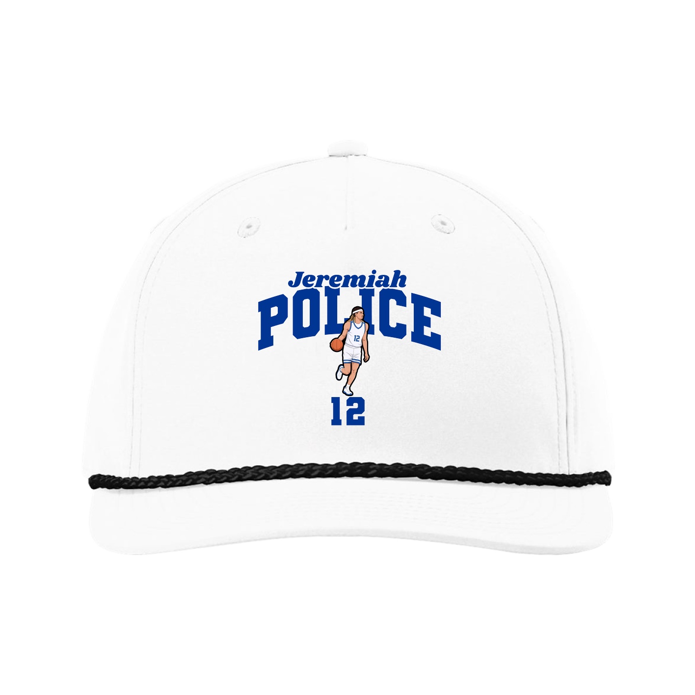 Five-Panel Classic Rope Cap — Signature Arch in White