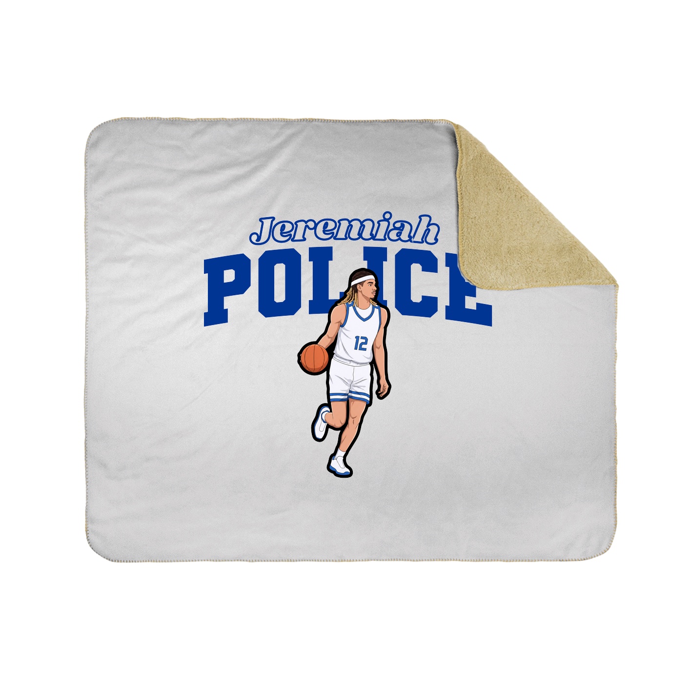 Throw Blanket — Name Arch in White