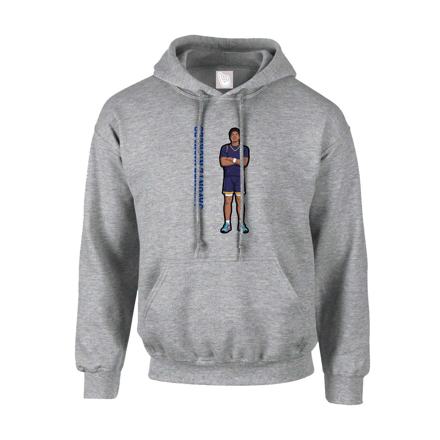 Hoodie — Name Vertical in Grey