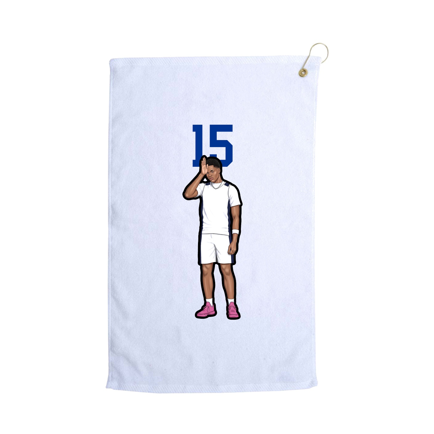Golf Towel — Number Top in White